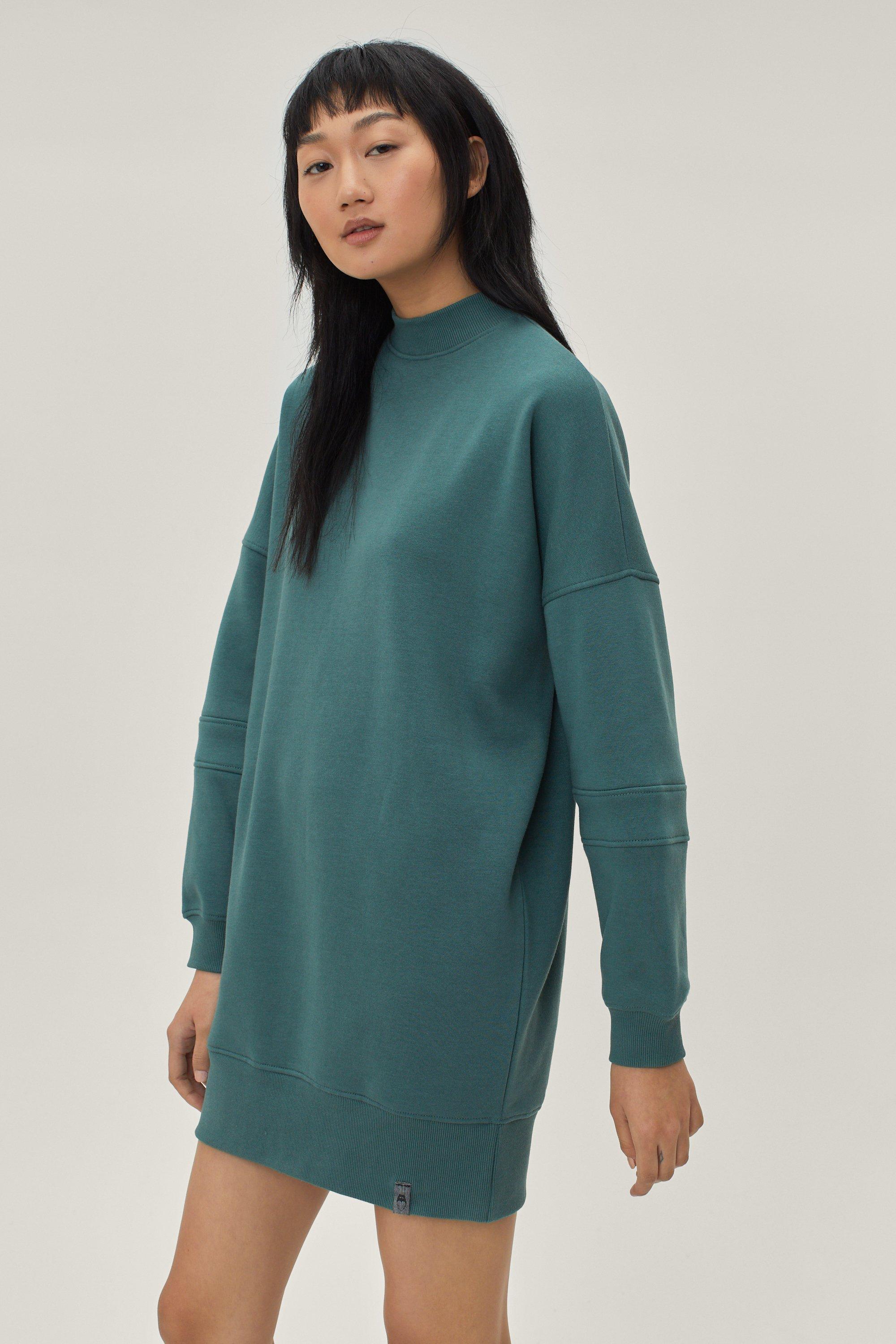 green sweatshirt dress