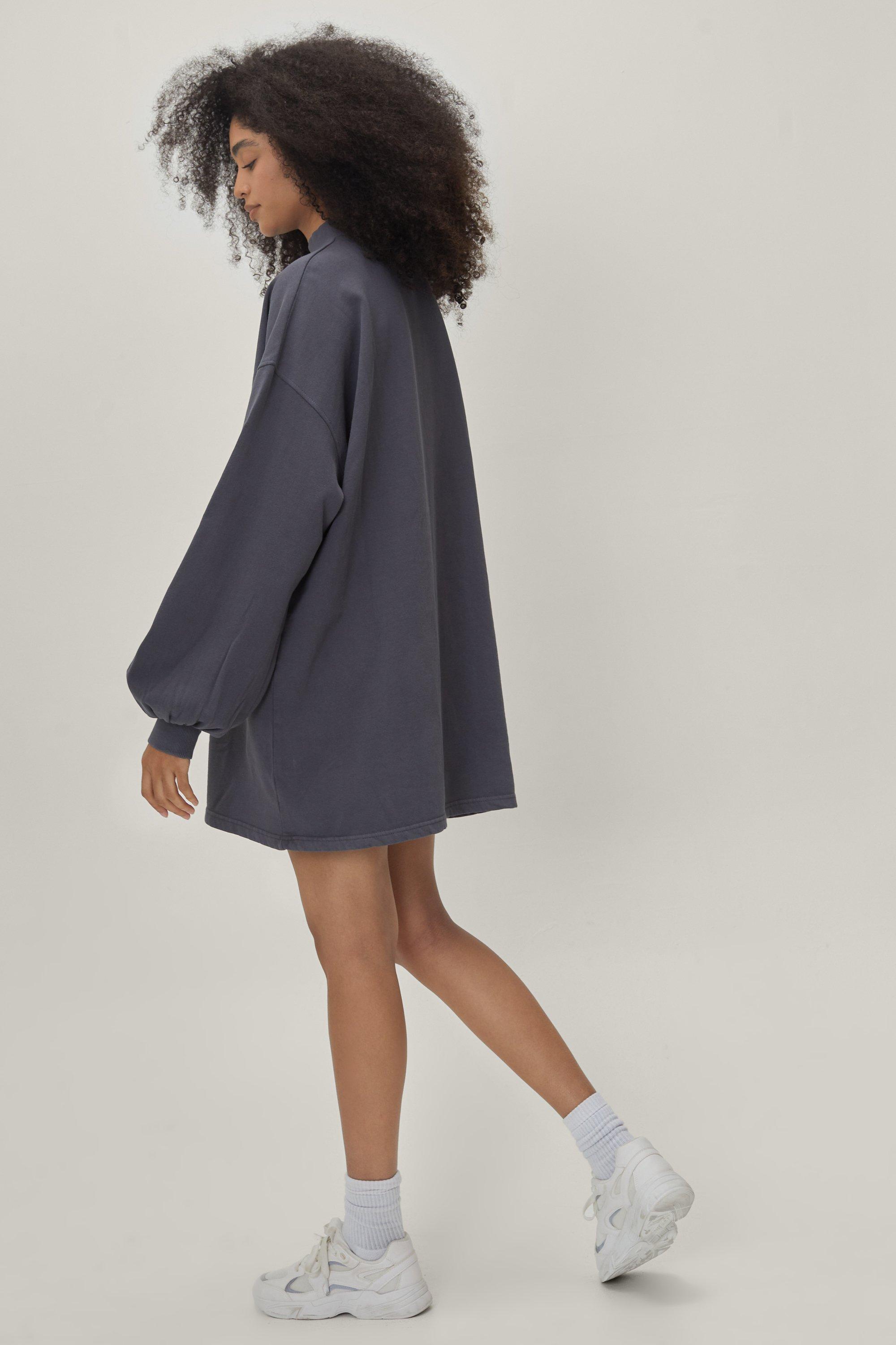 Balloon Sleeve Funnel Neck Jumper Dress Nasty Gal