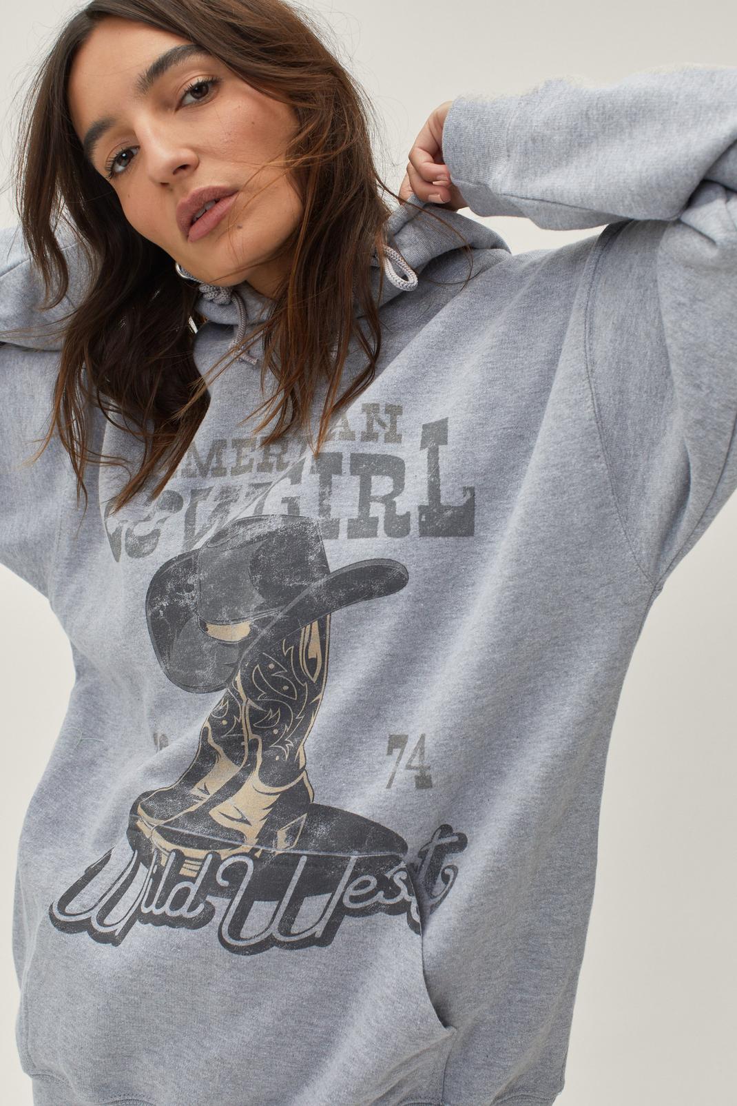 265 American Cowgirl Wild West Graphic Hoodie image number 1