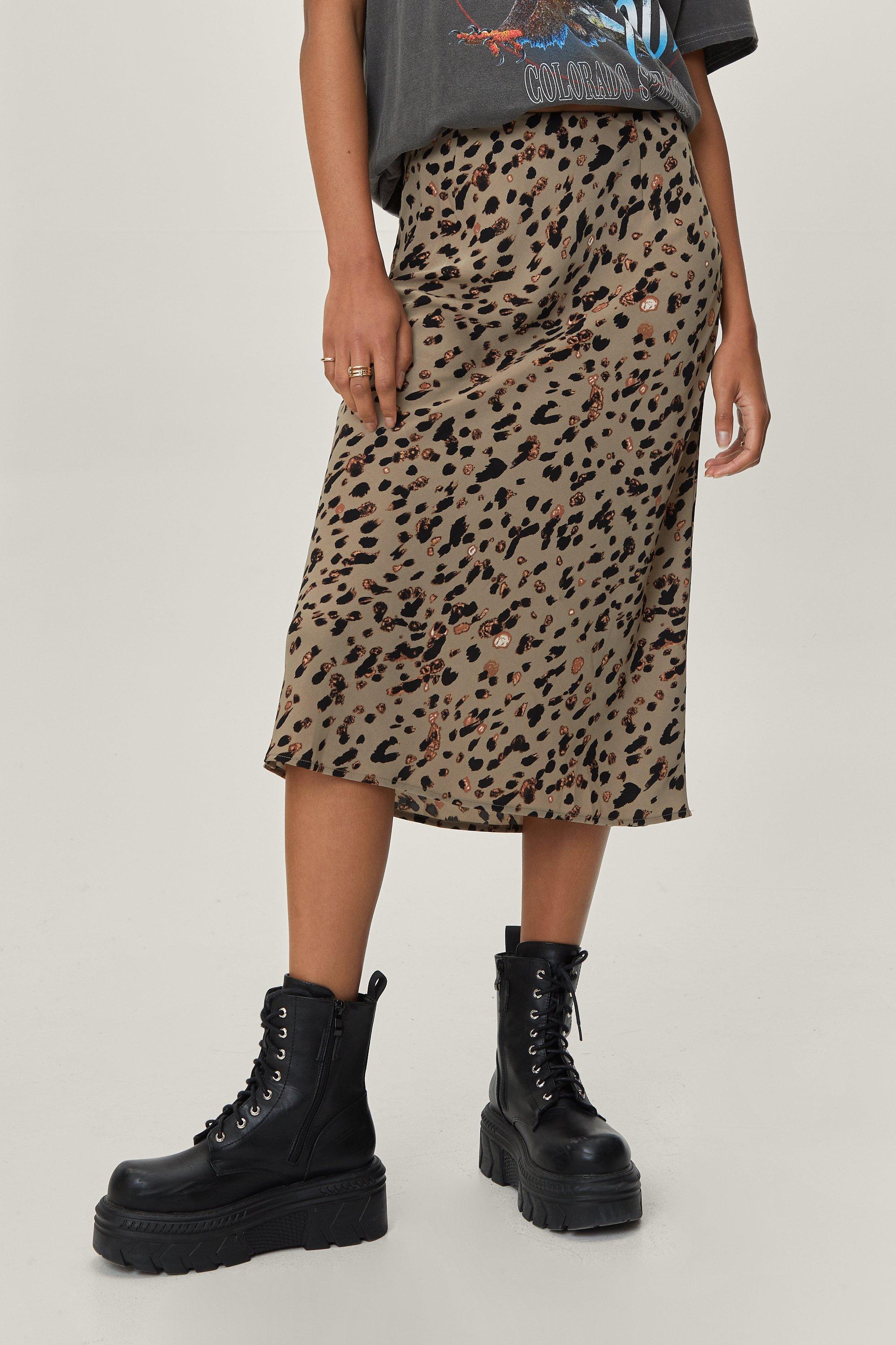 Leopard print clearance midi skirt petite