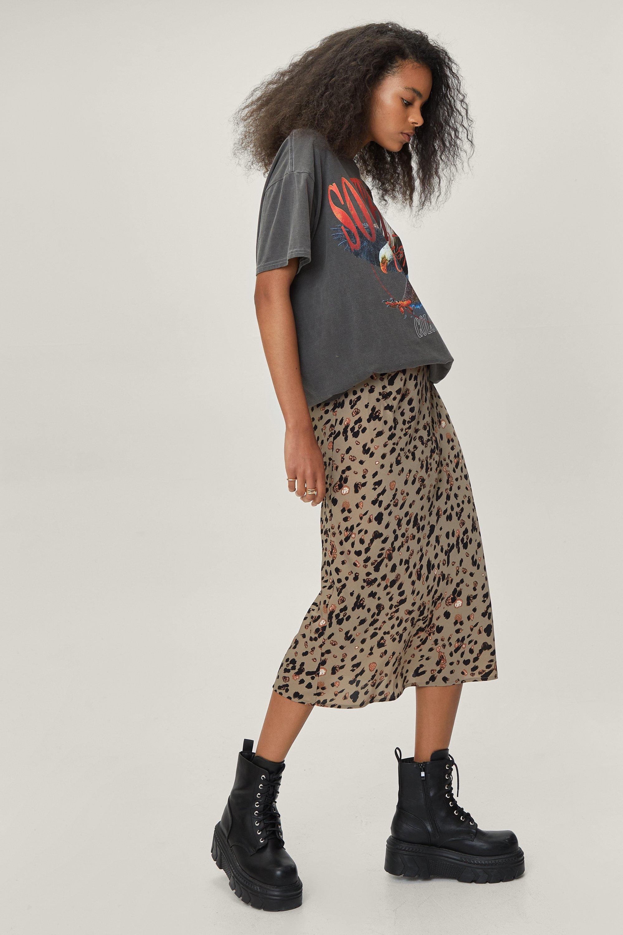 Animal print skirt outlet petite