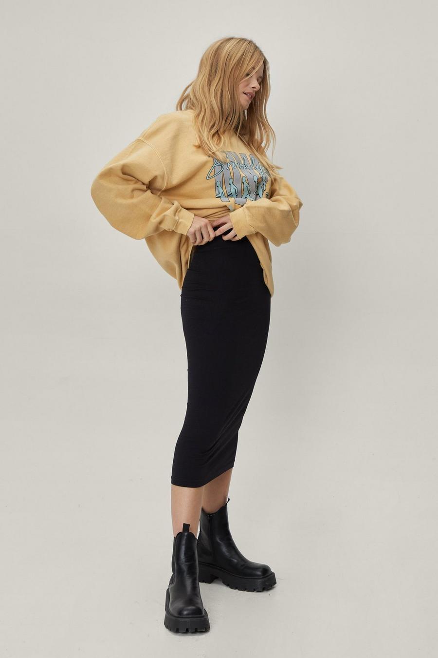 Seamless High Waist Bodycon Midi Skirt