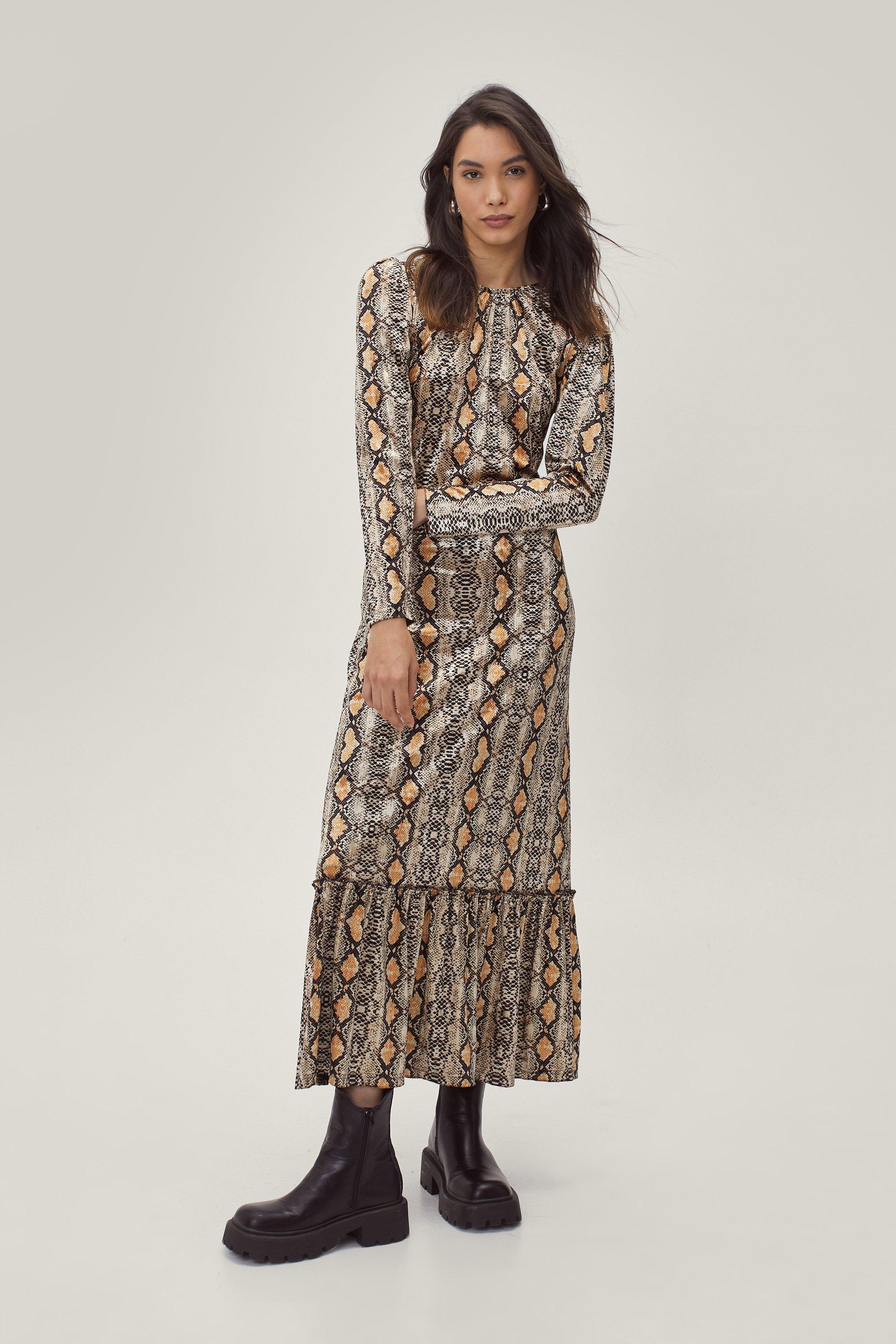 Midi dress shop snake print