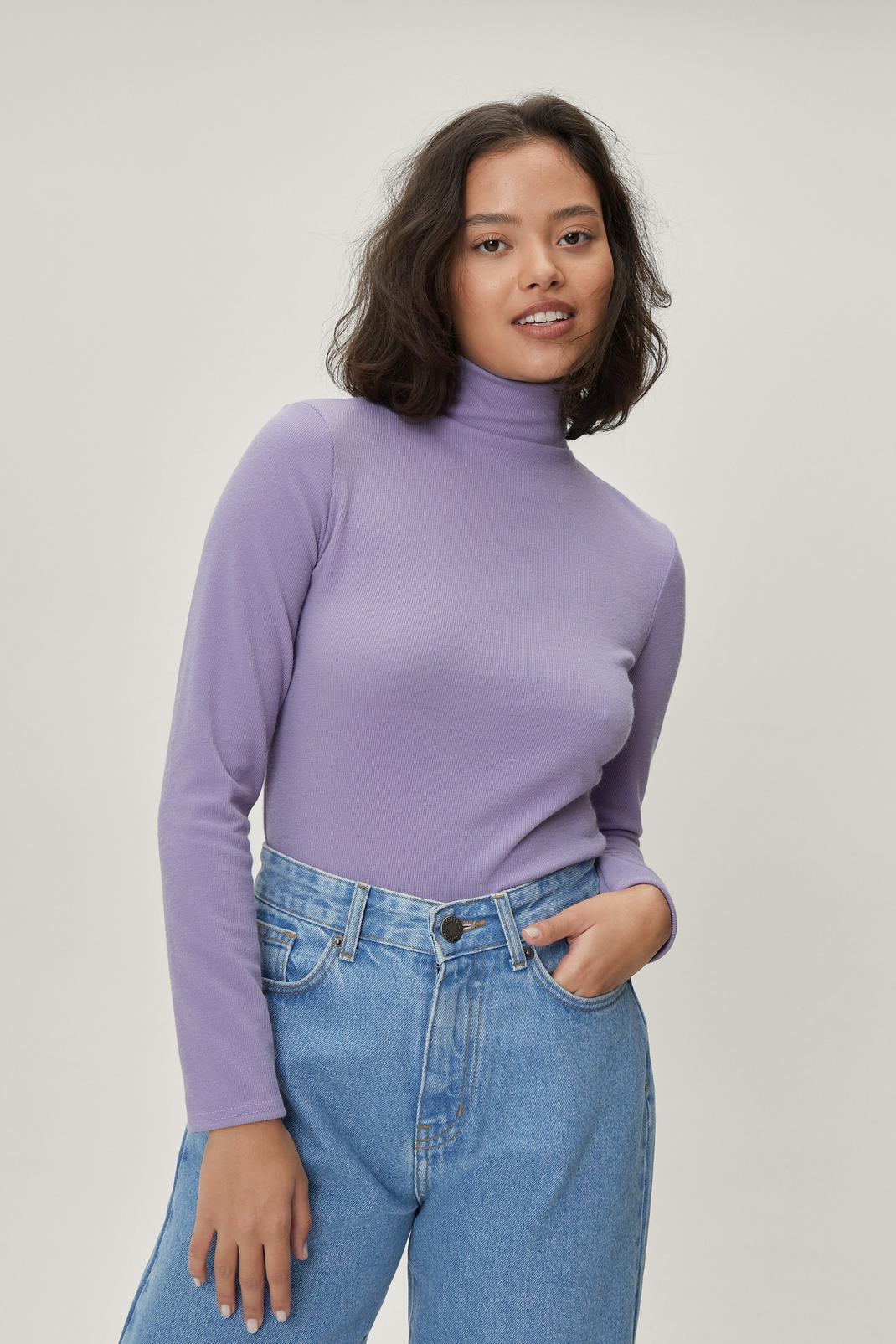 137 Petite Recycled Turtleneck Long Sleeve Top image number 2