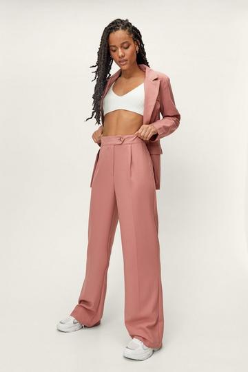 Petite Tailored Pocket Detail Co Ord Blazer pink