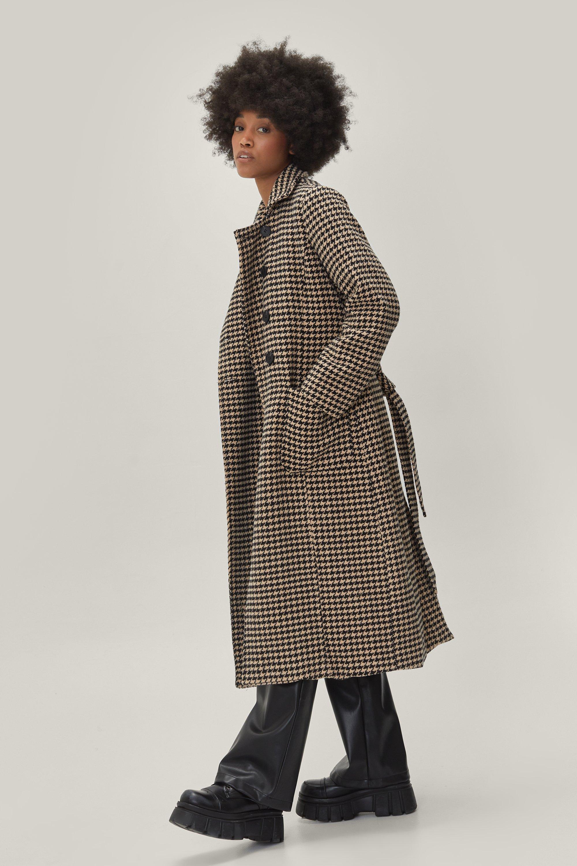 houndstooth oversized coat