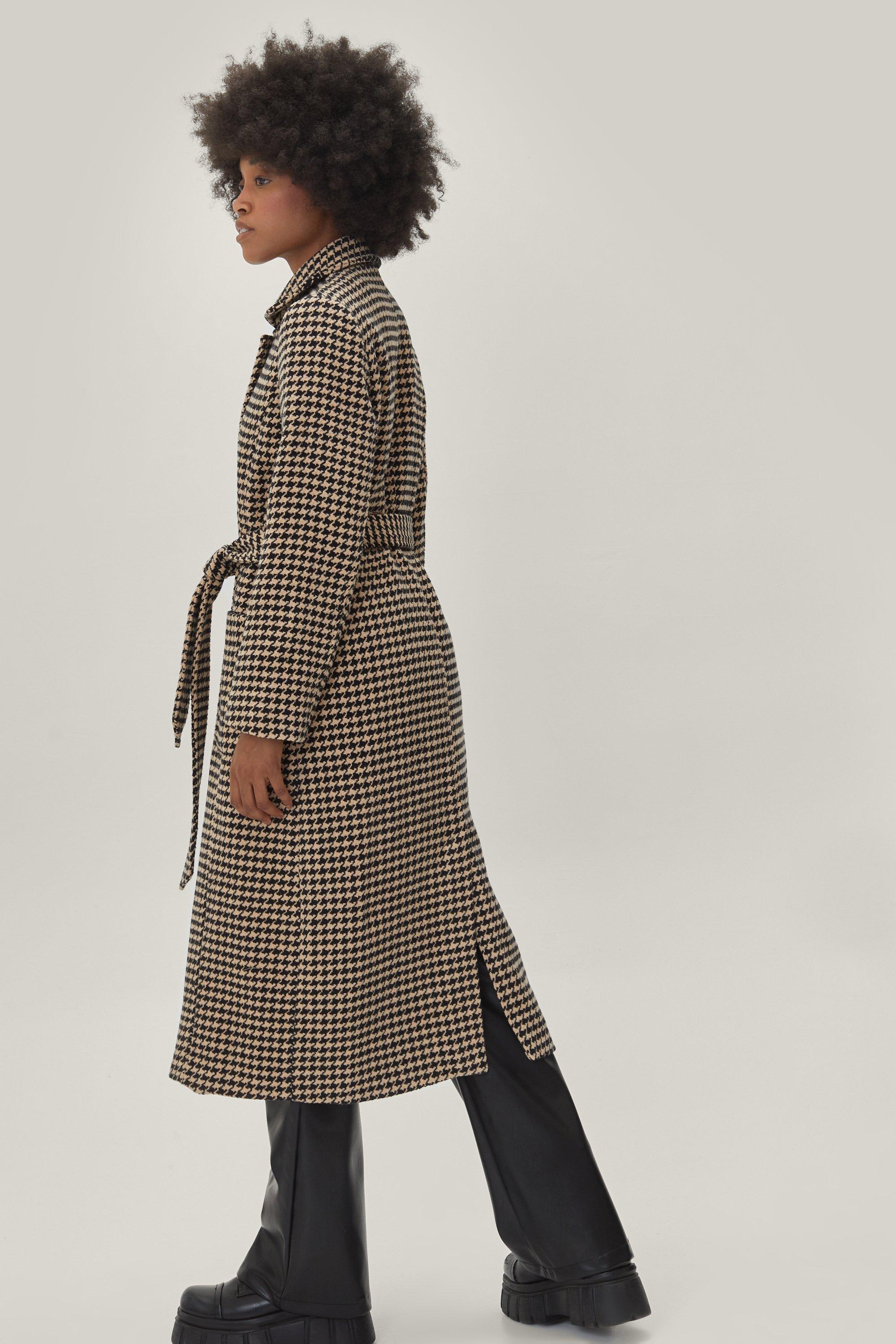 nasty gal houndstooth coat