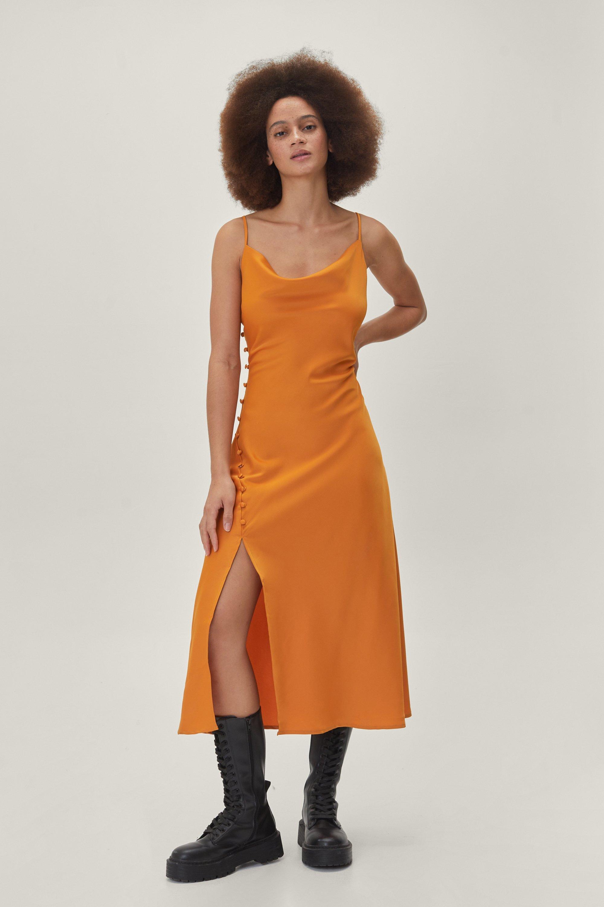 Stand On My Own Midi Dress Rust