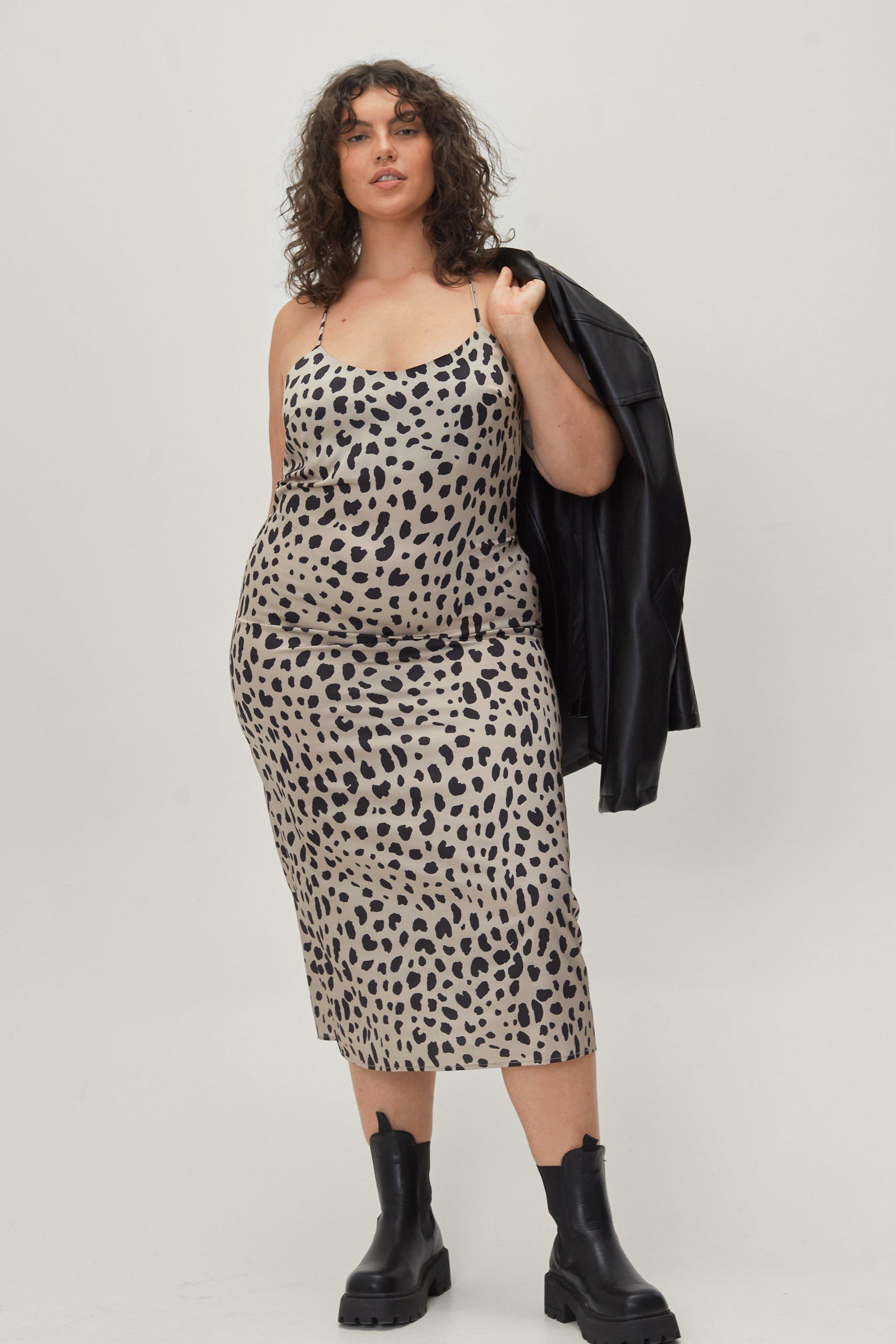 leopard print slip dress plus size