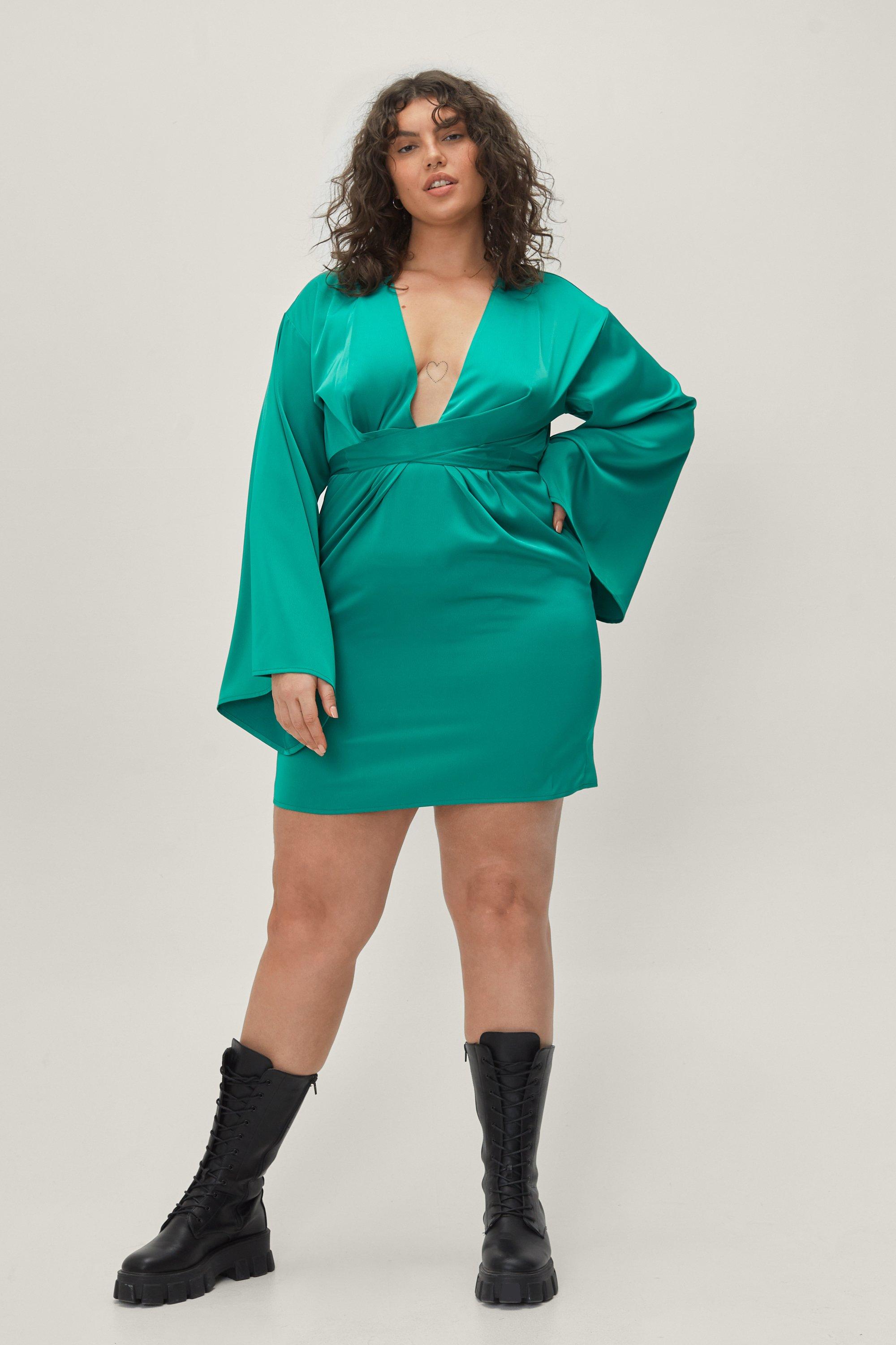 nasty gal emerald green dress