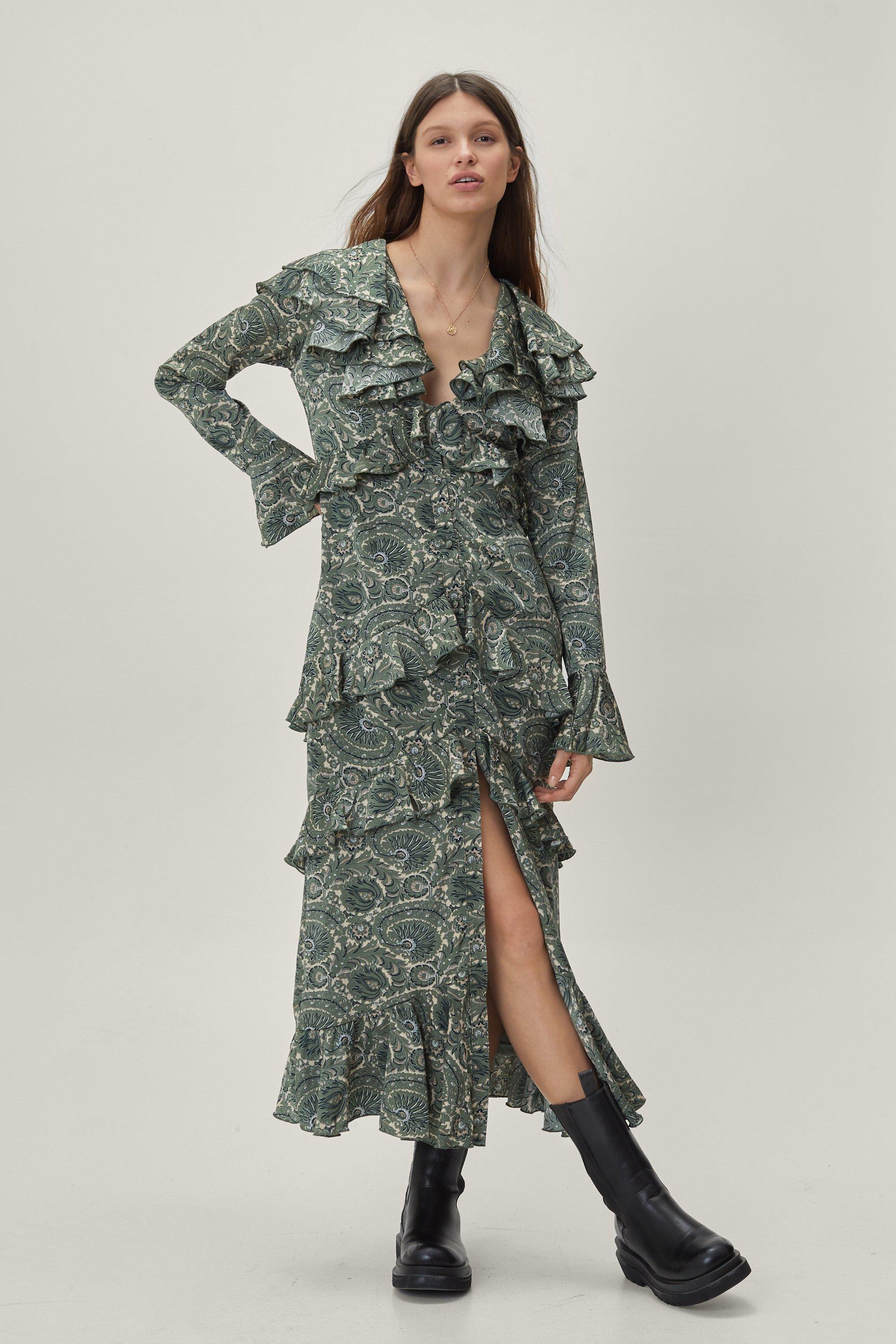 sage paisley dress