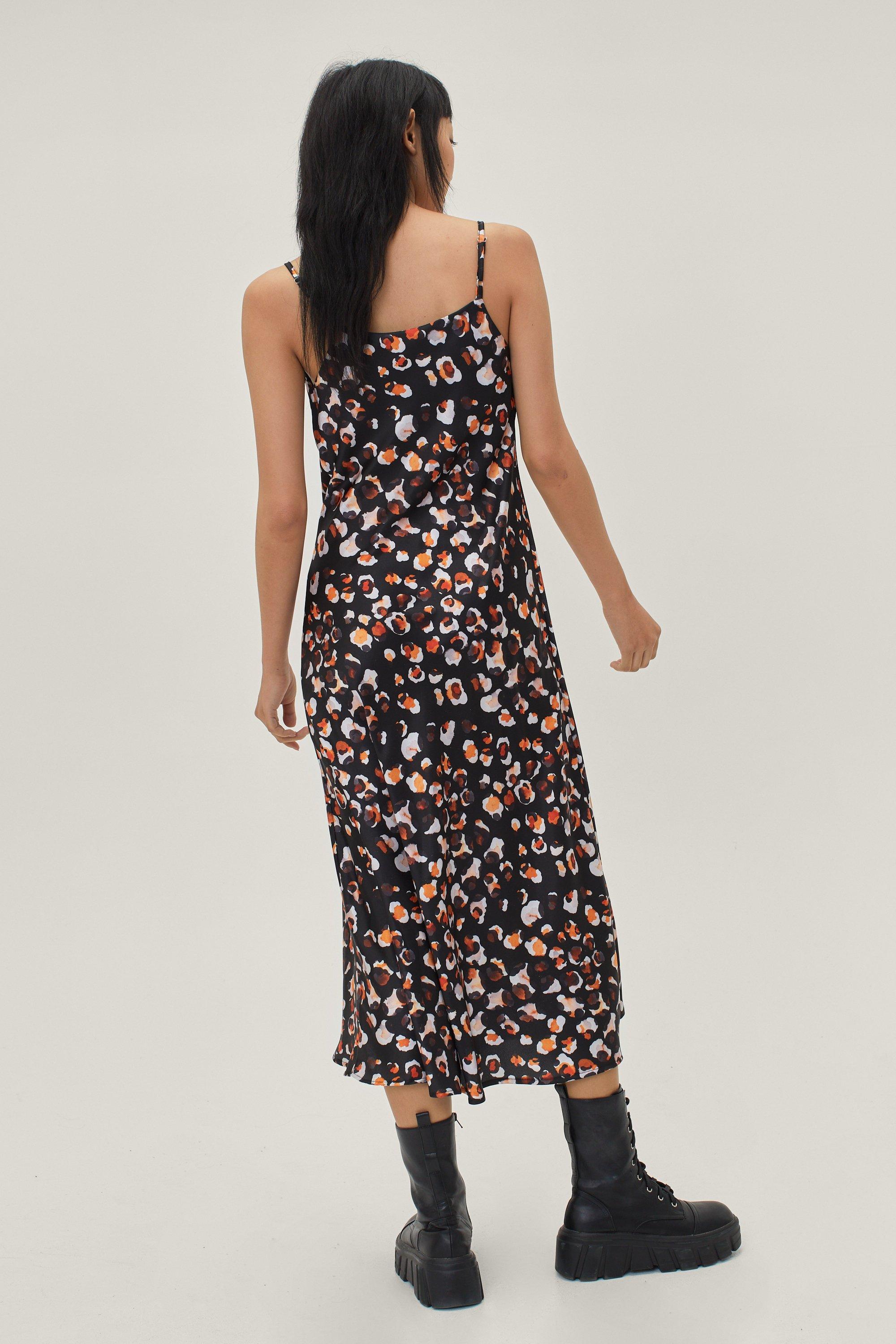 Leopard print maxi slip sales dress