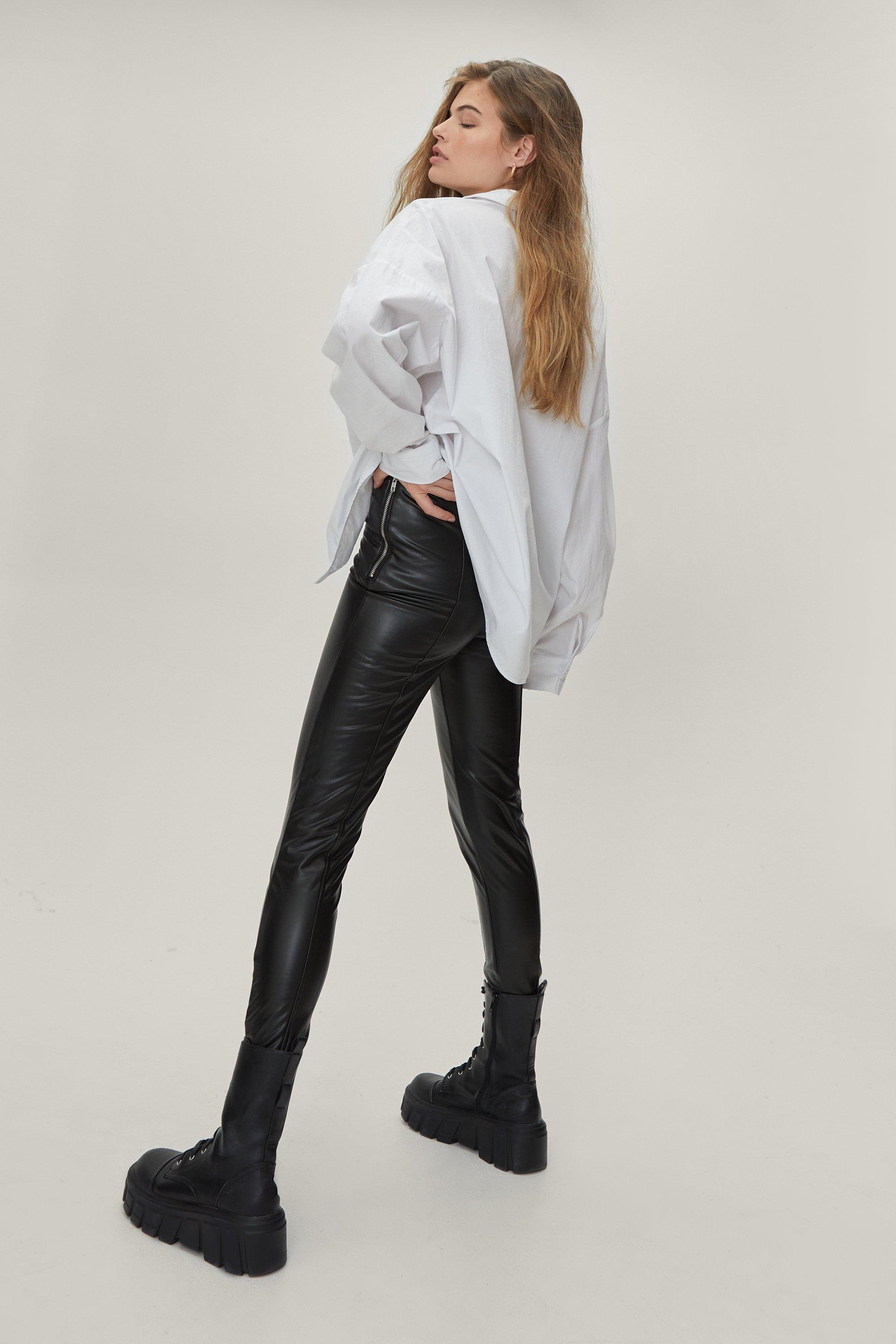 Hyfve High Rise Skinny Faux Leather Pant - Women's Pants in Black