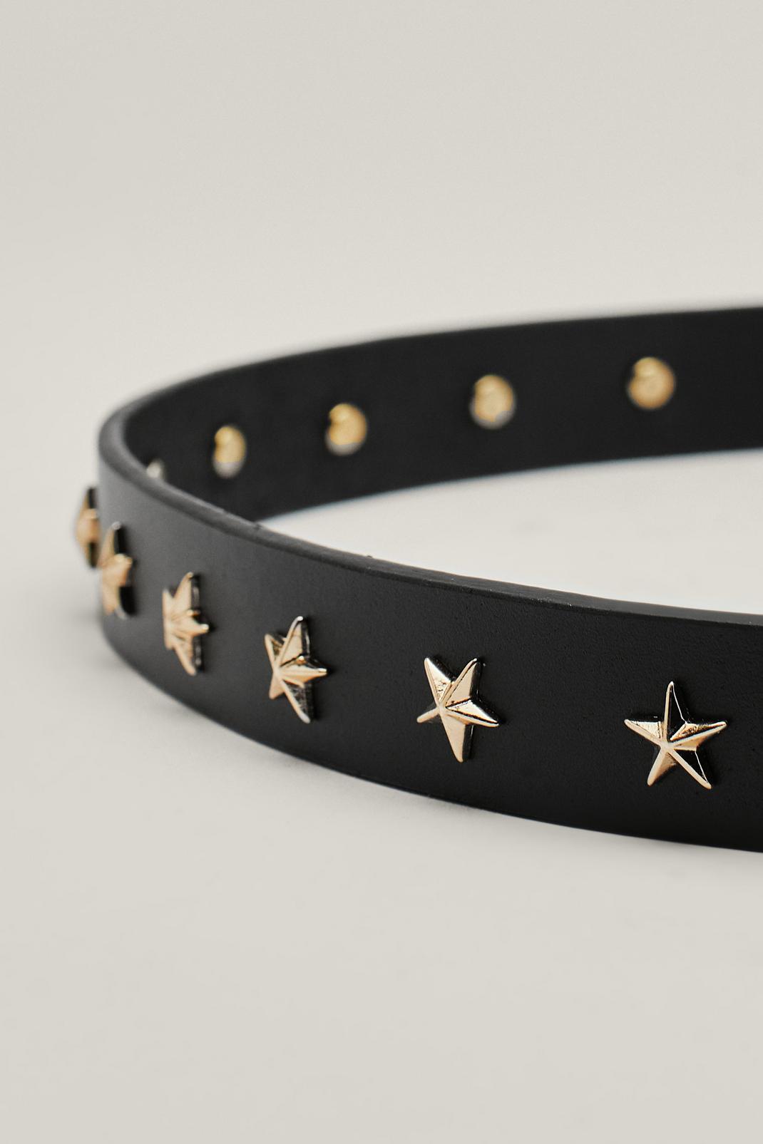105 Leather Western Star Studded Belt image number 2