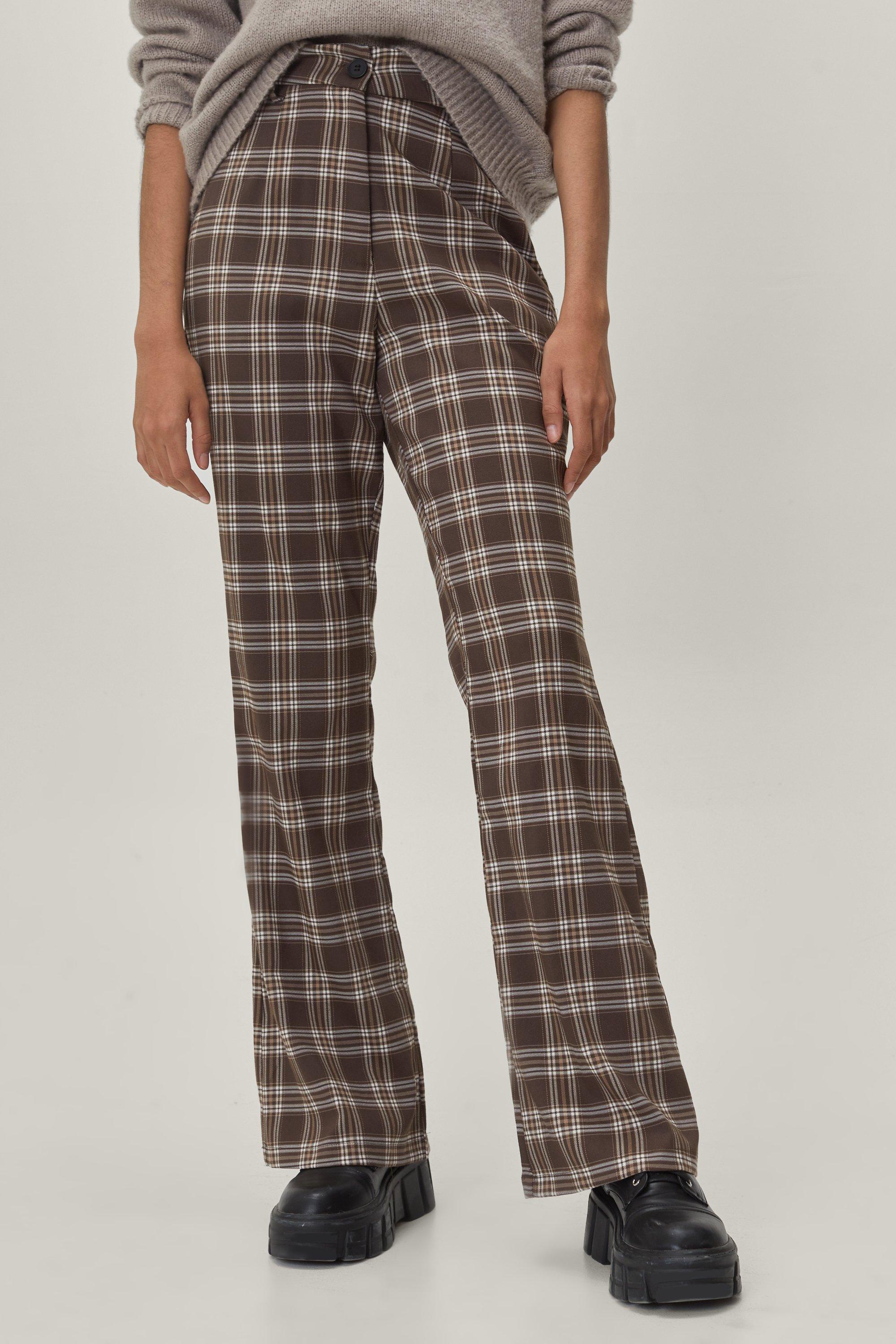 checkered tailored pants