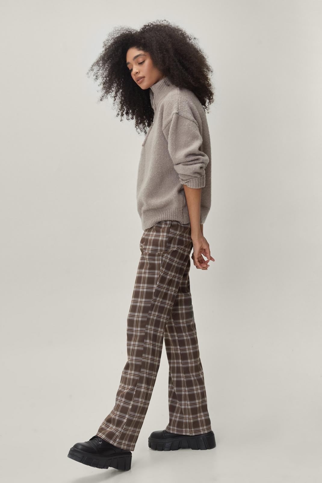 808 Mono Check Tailored Flare Trousers image number 2