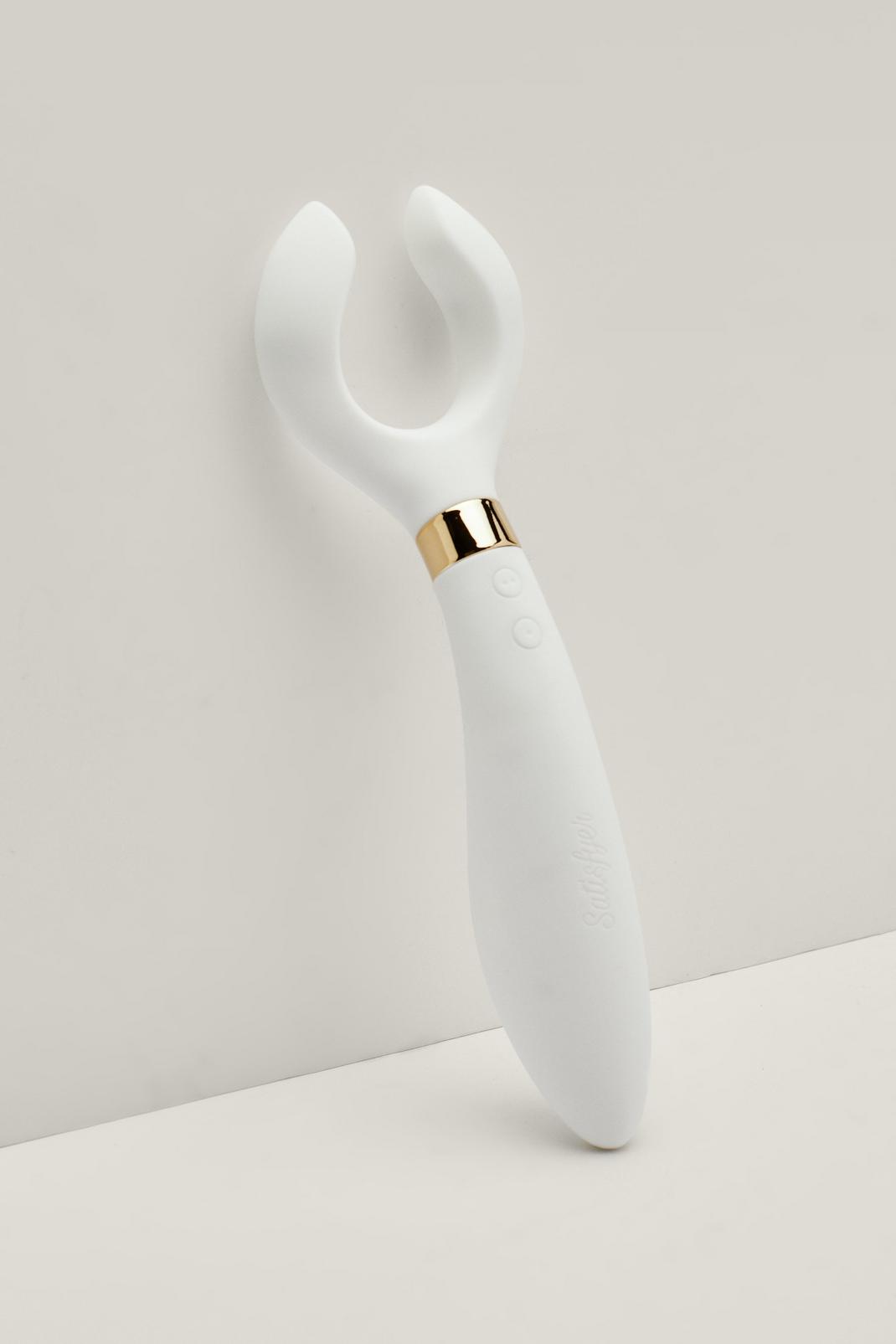 White Satisfyer Multifun Rechargeable Vibrator image number 1