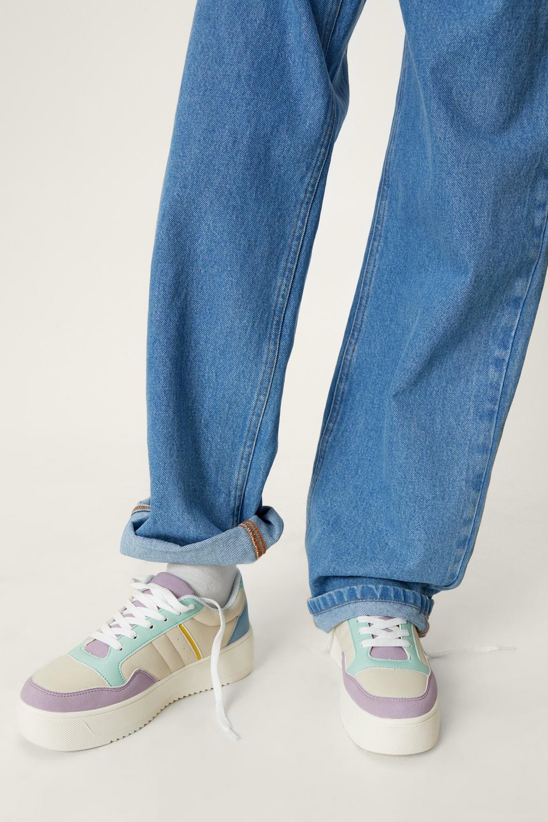 137 Colorblock Platform Lace Up Sneakers image number 2