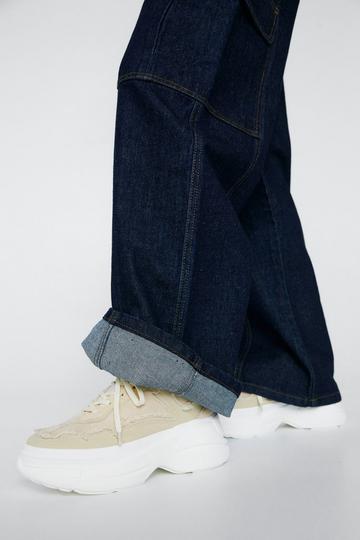 Two Tone Chunky Runner Sneakers ecru