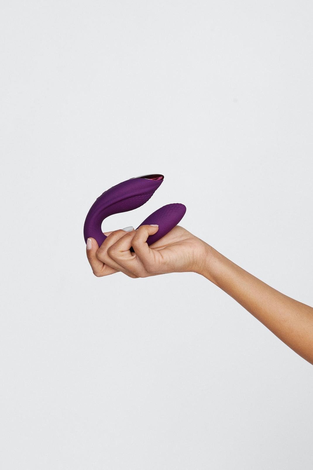 Purple Rechargeable Remote Controlled C-Shaped Vibrator  image number 1