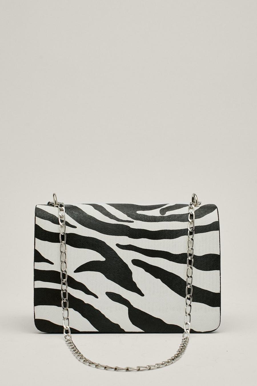 Faux Leather Zebra Print Crossbody Bag