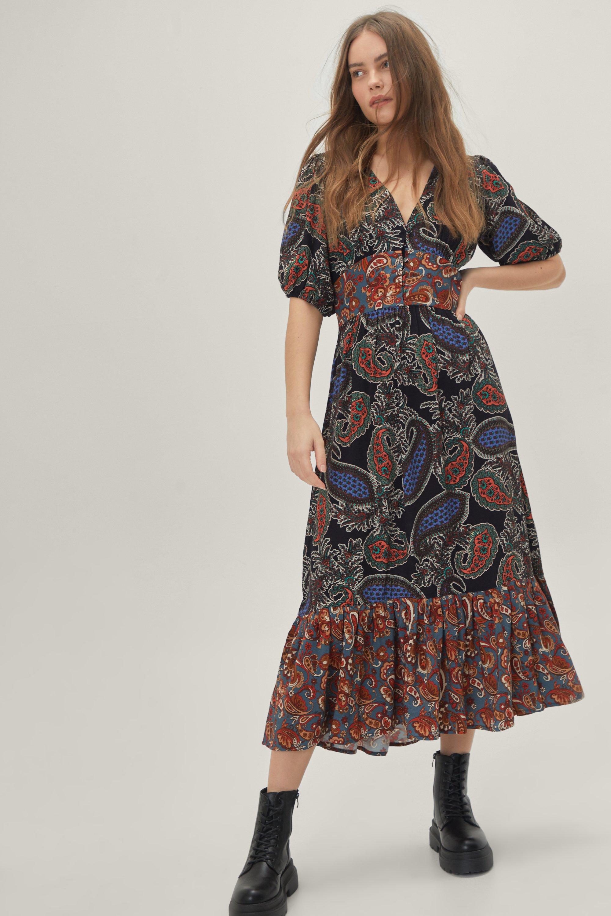 Paisley Print Maxi Dress