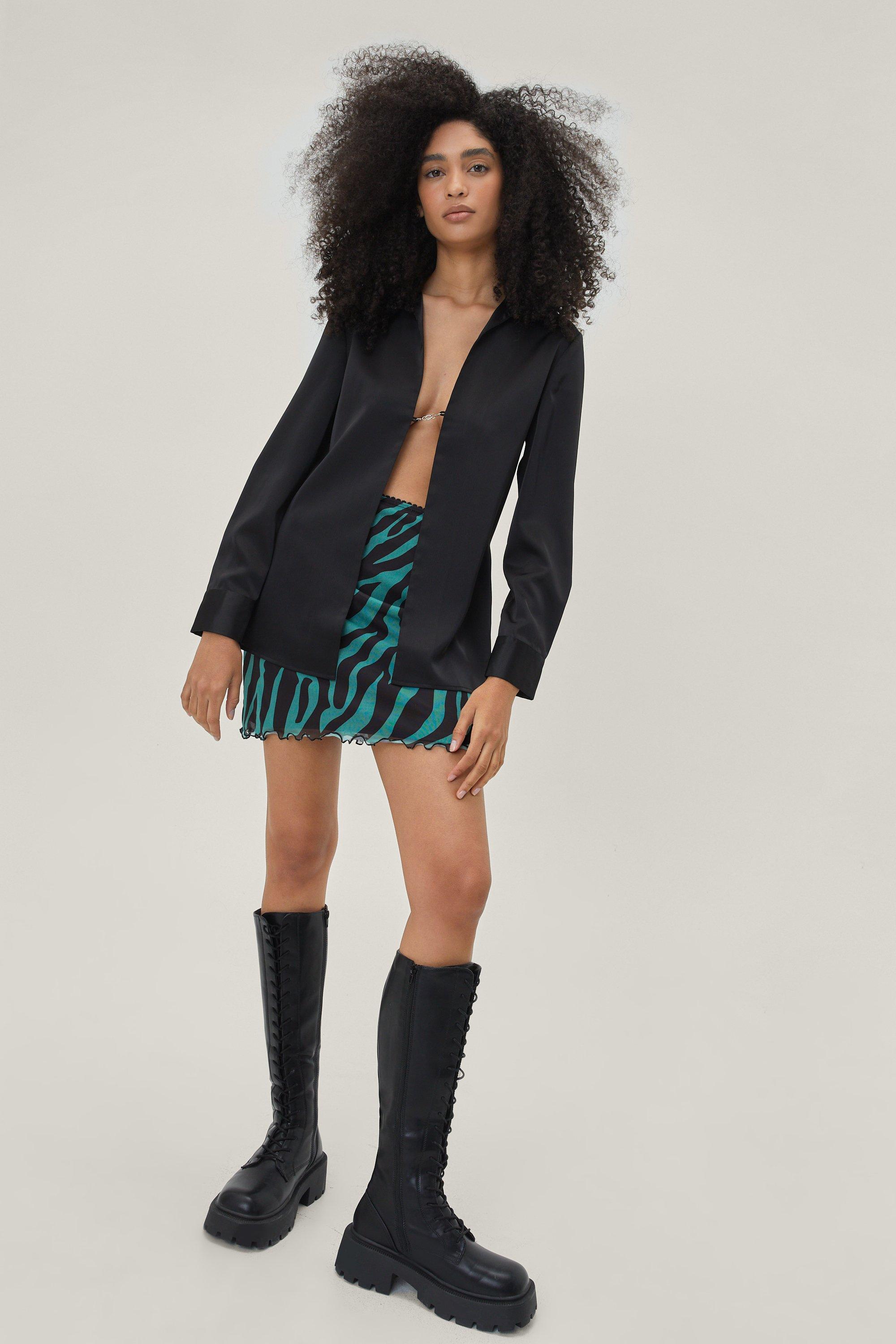 Mesh lettuce hem skirt sales