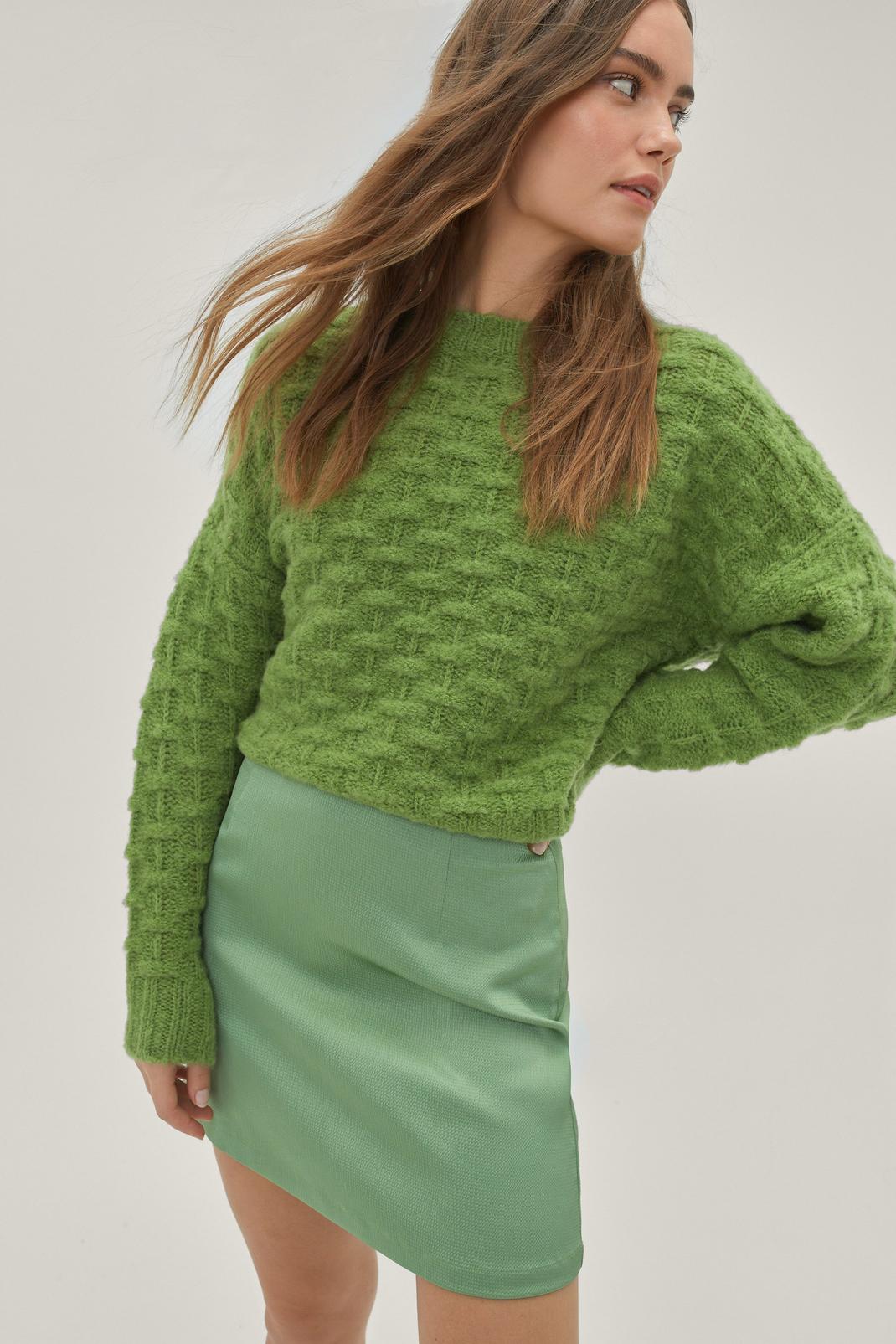 Mini-jupe satinée, Green image number 1
