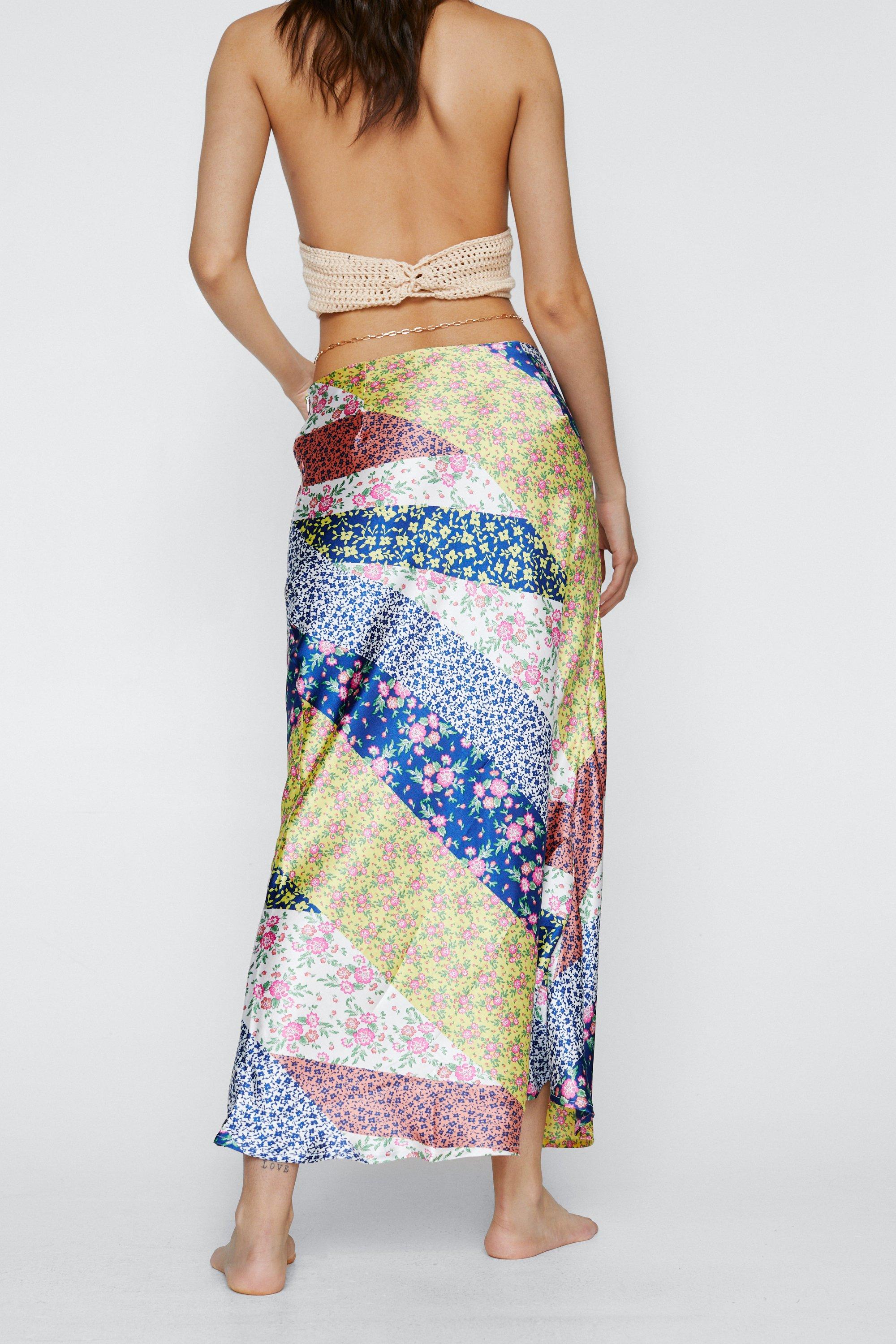 Satin maxi skirt quilt sale