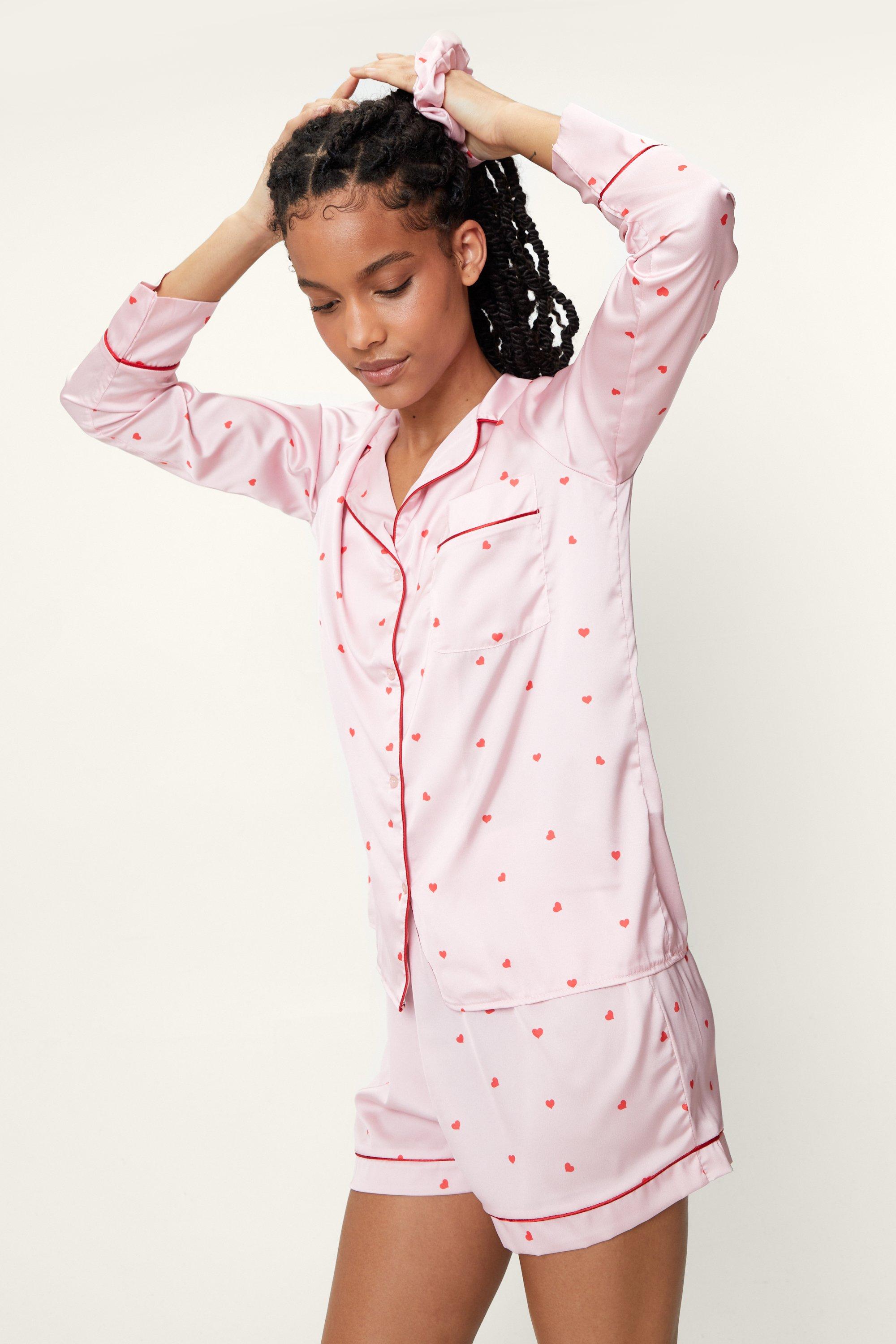 Petite Heart Print 6 Piece Pyjama Set