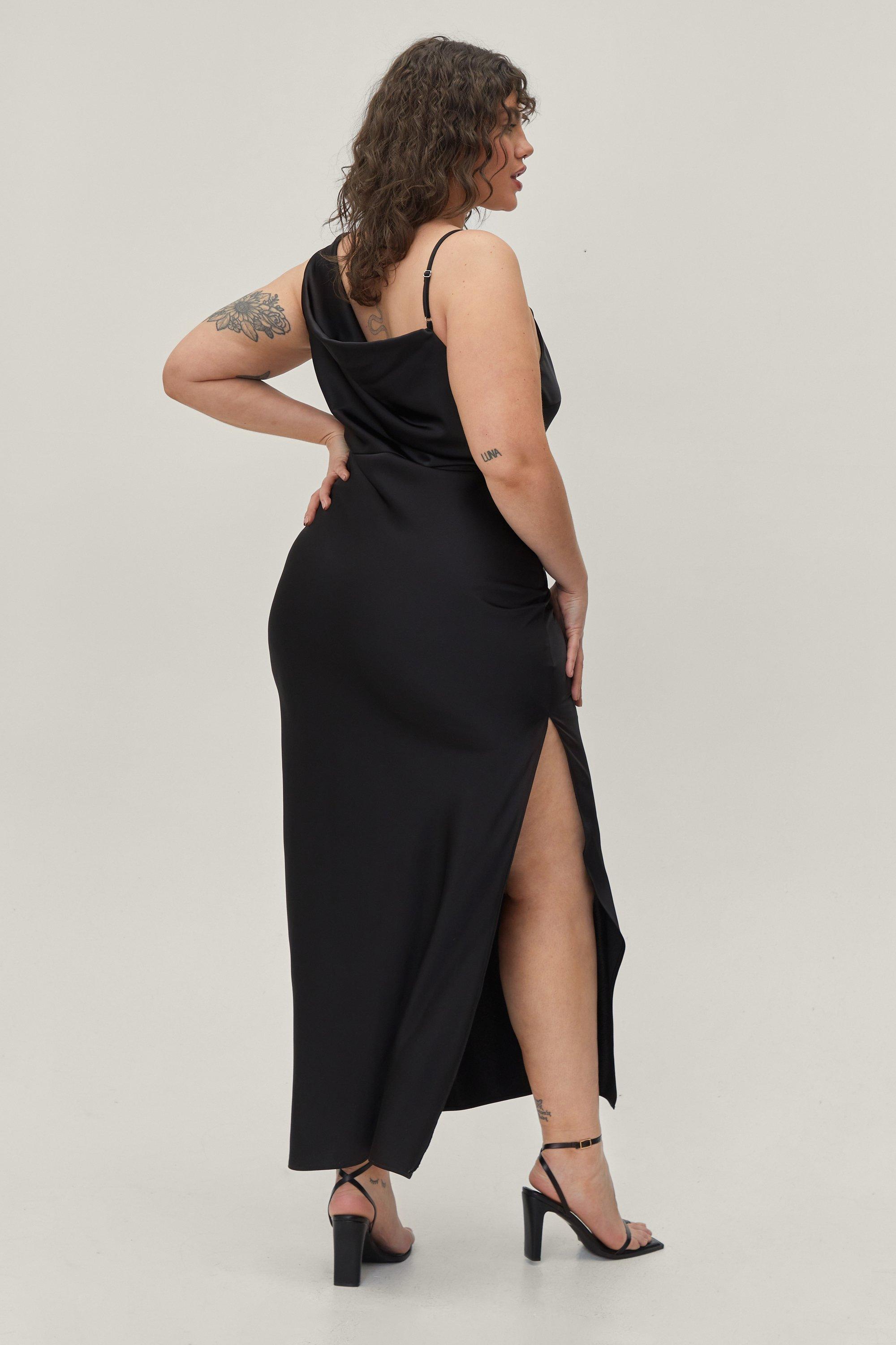 Plus size asymmetrical maxi hot sale dress