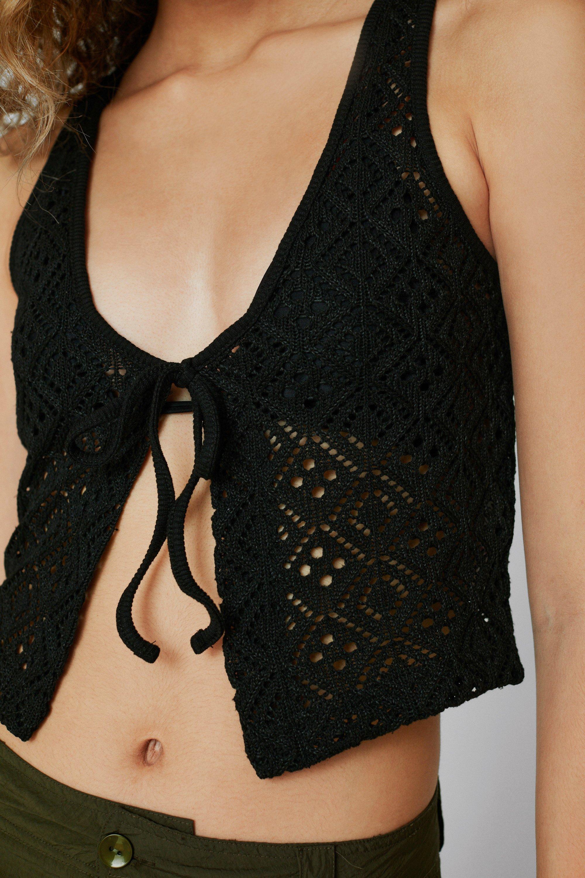 Crochet Tie Front Top