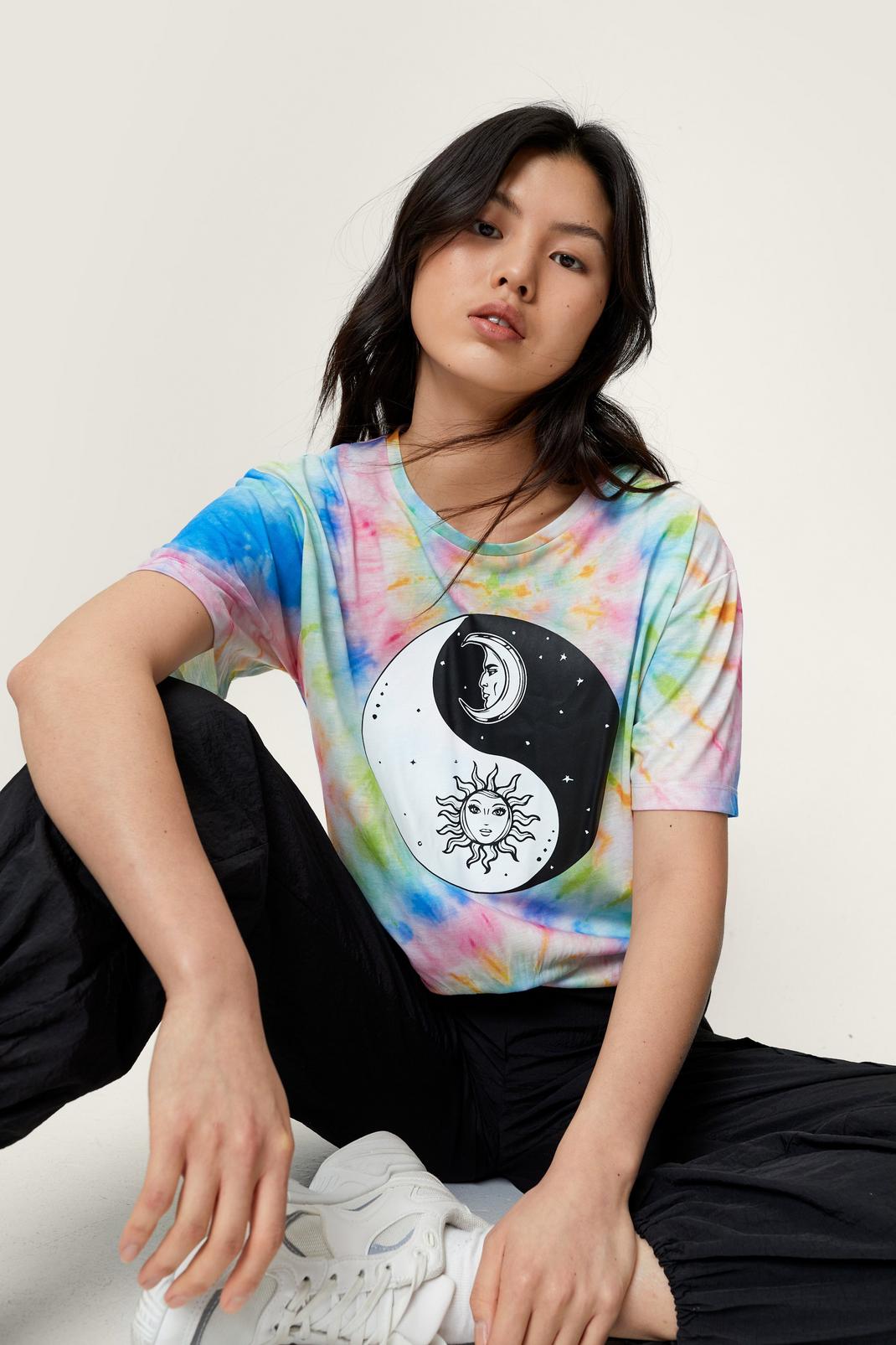 T-shirt imprimé Ying Yang Tie Dye, Multi image number 1