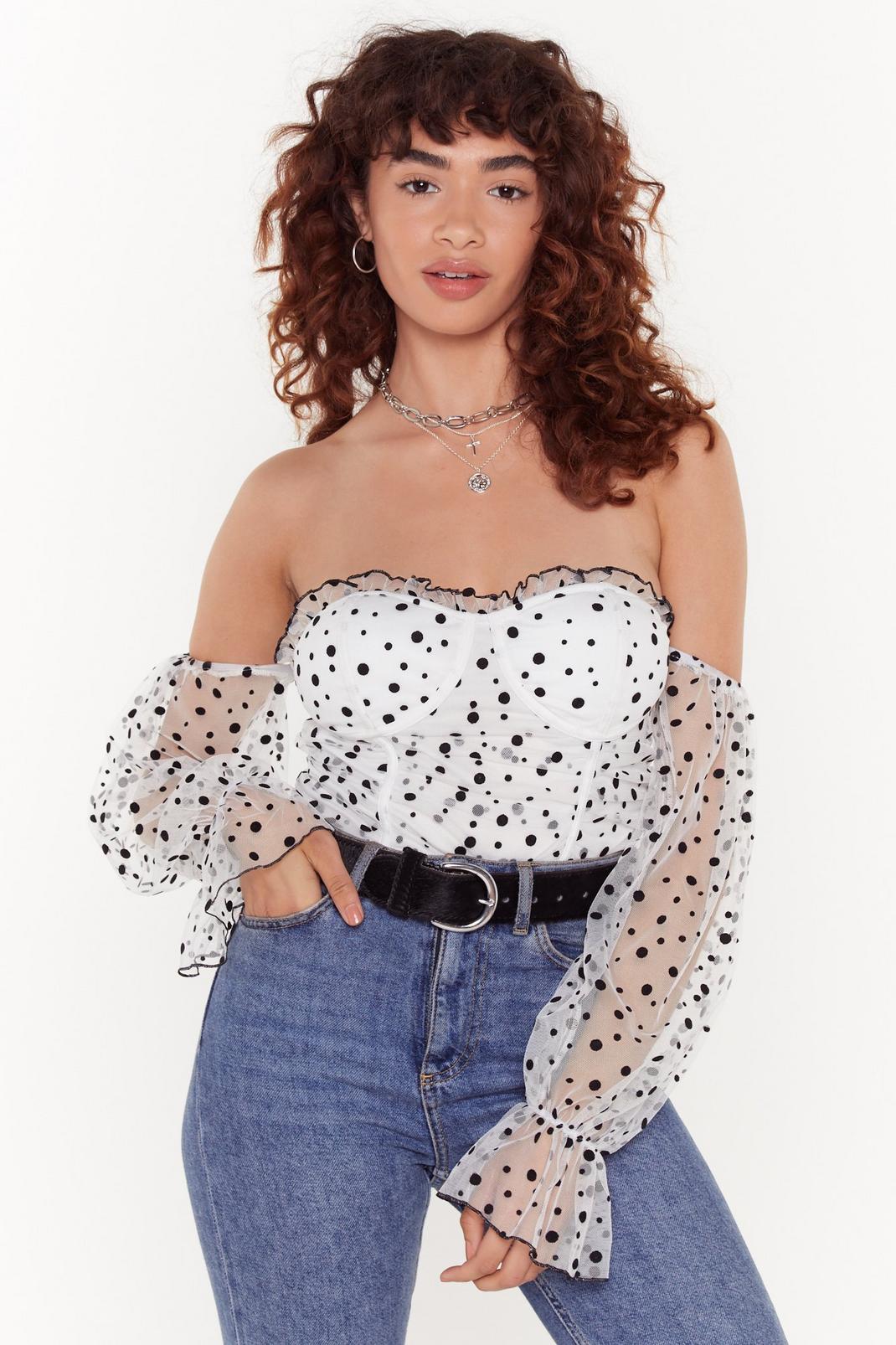 Be Sheer With Me Cupped Spotty Bodysuit image number 1