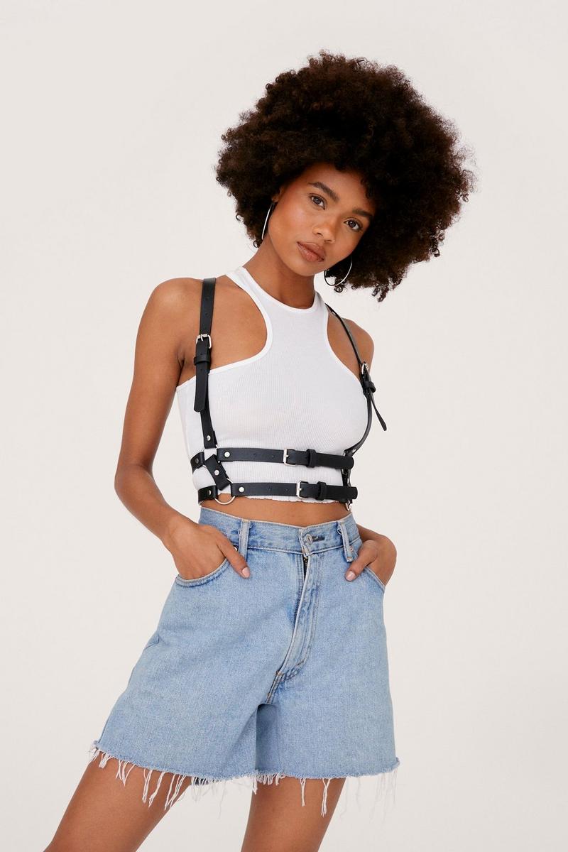 Faux Leather Croc O Ring Detail Harness Belt Nasty Gal 