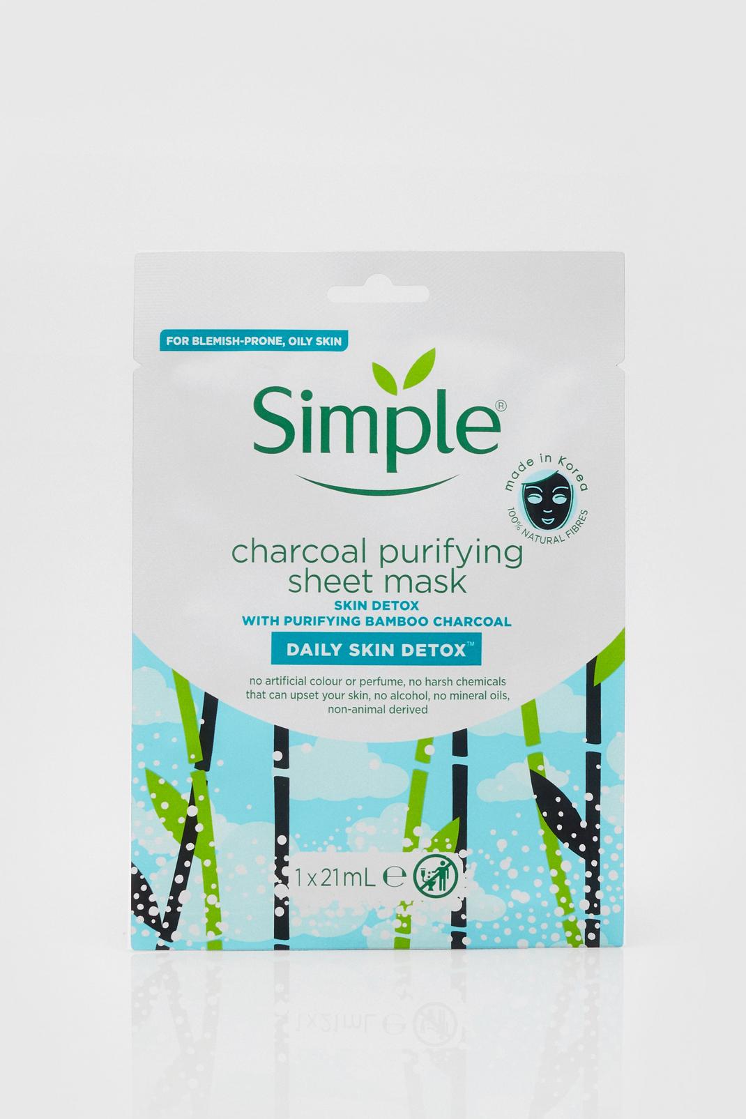 White Simple Detox Purifying Charcoal Mask 1Pc image number 1