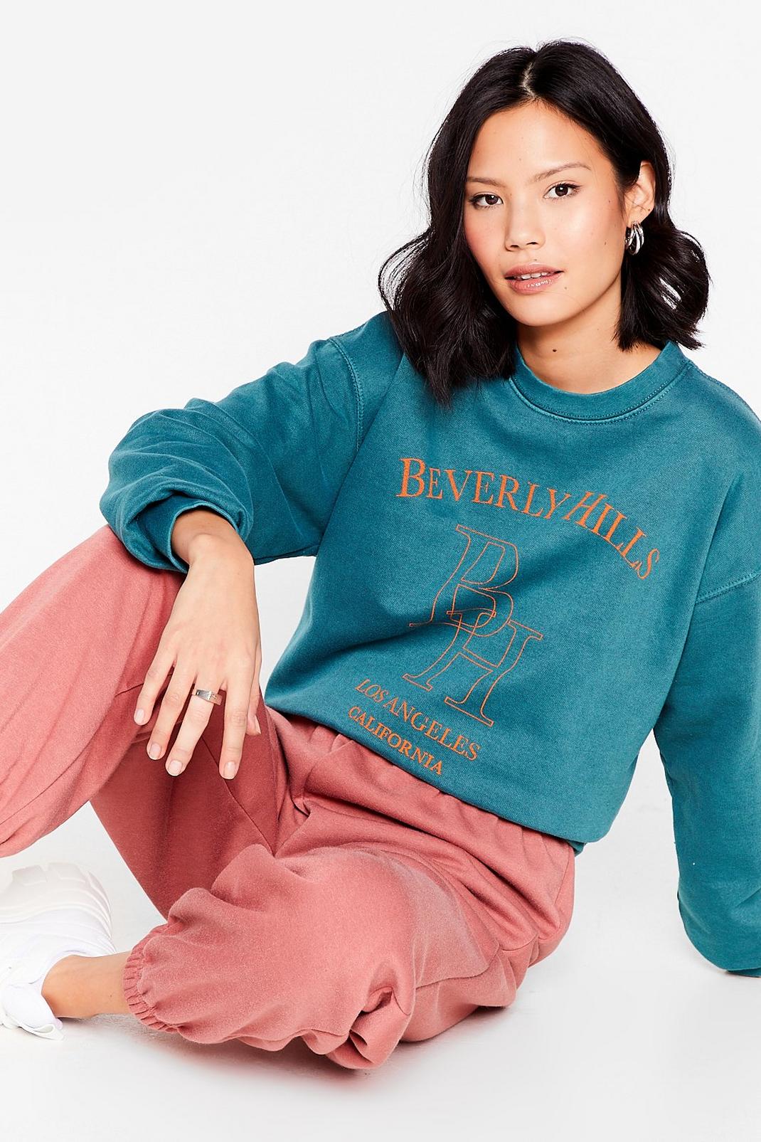 Forest Beverly Hills Oversized Graphic Sweatshirt image number 1
