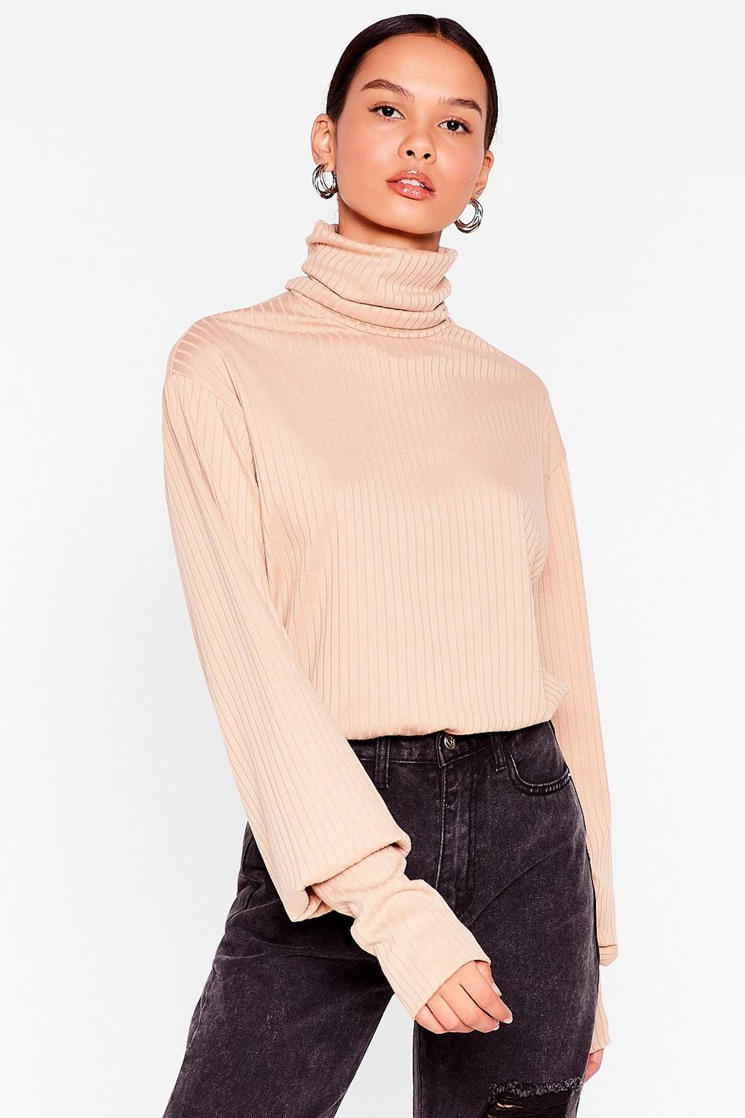Stone Knit It Off Ribbed Turtleneck Sweater image number 1
