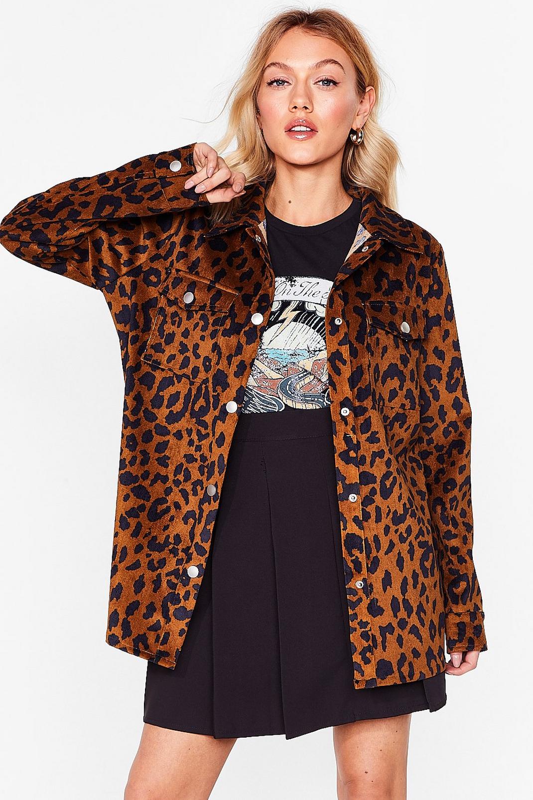 Brown Leopard It Through the Grapevine Petite Jacket image number 1
