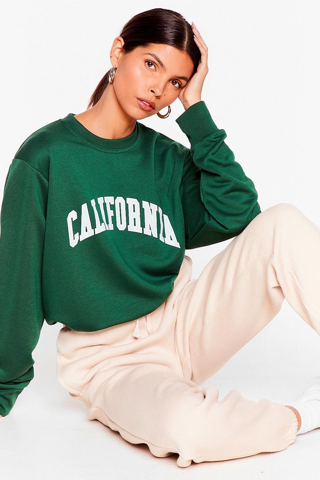 Forest California Girls Oversized Graphic Sweatshirt image number 1