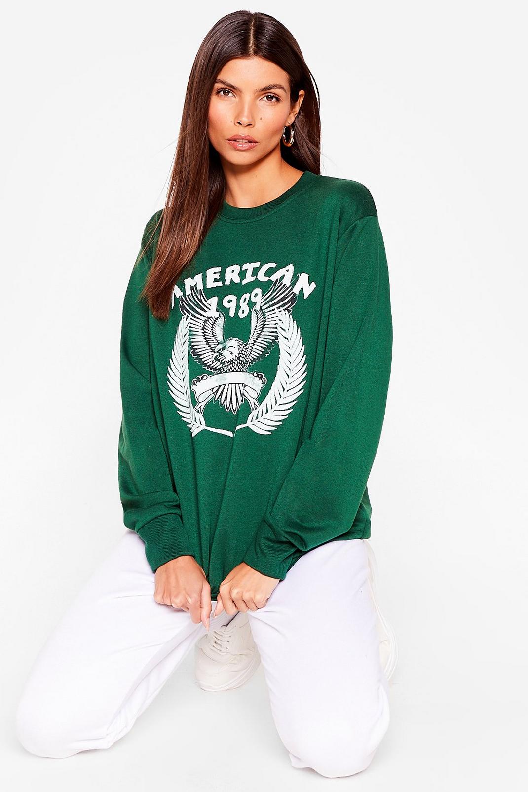 Forest Eagle-Eyed American 1989 Graphic Sweatshirt image number 1