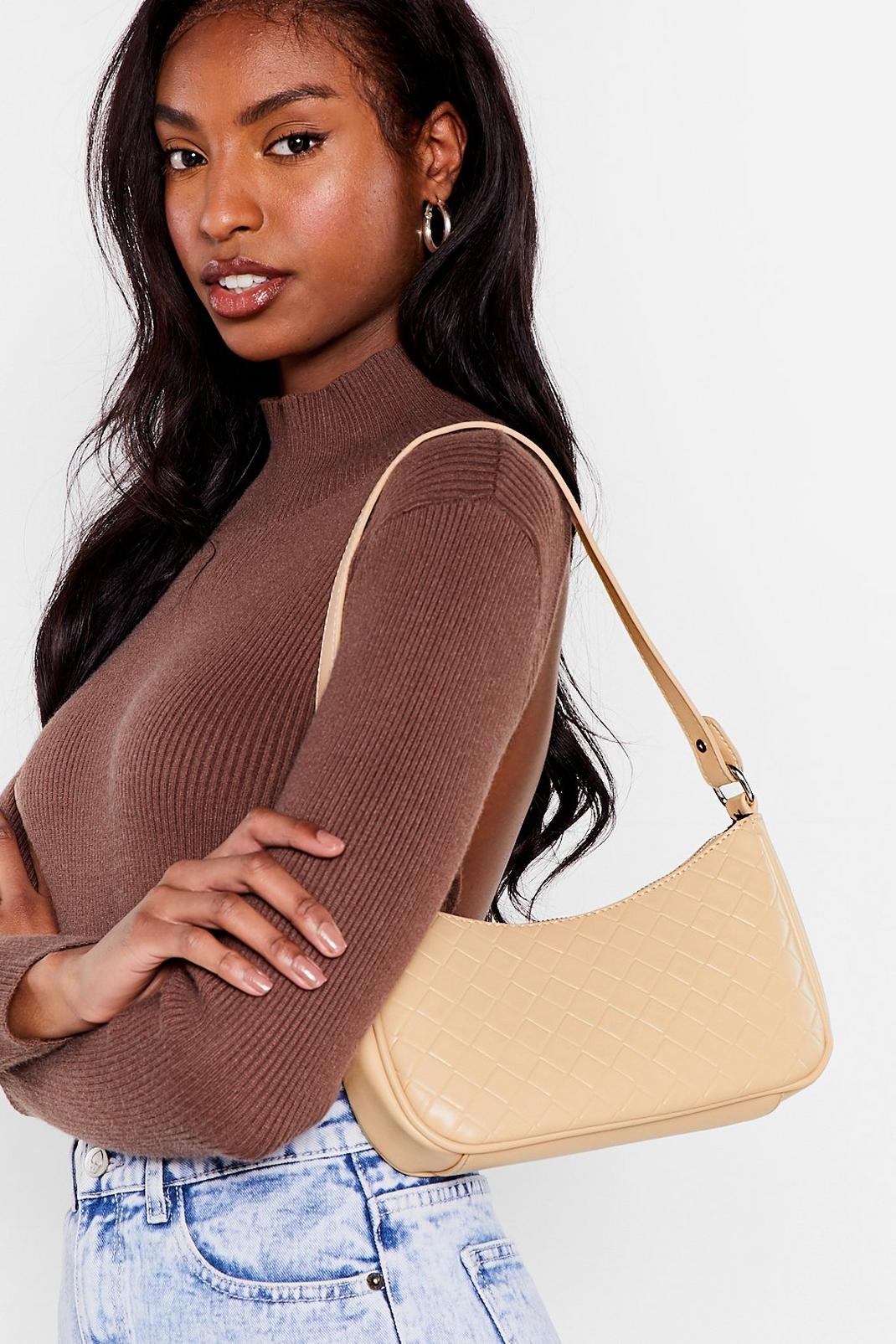Nude WANT Woven Faux Leather Crossbody Bag image number 1