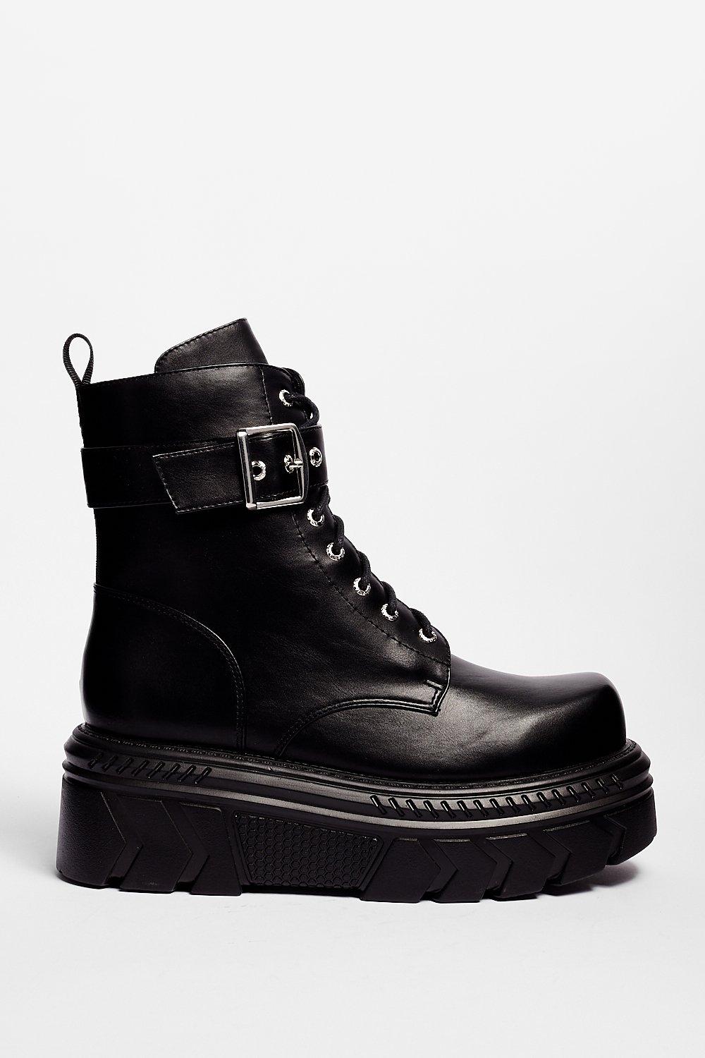 We re Moving On Up Platform Biker Boots