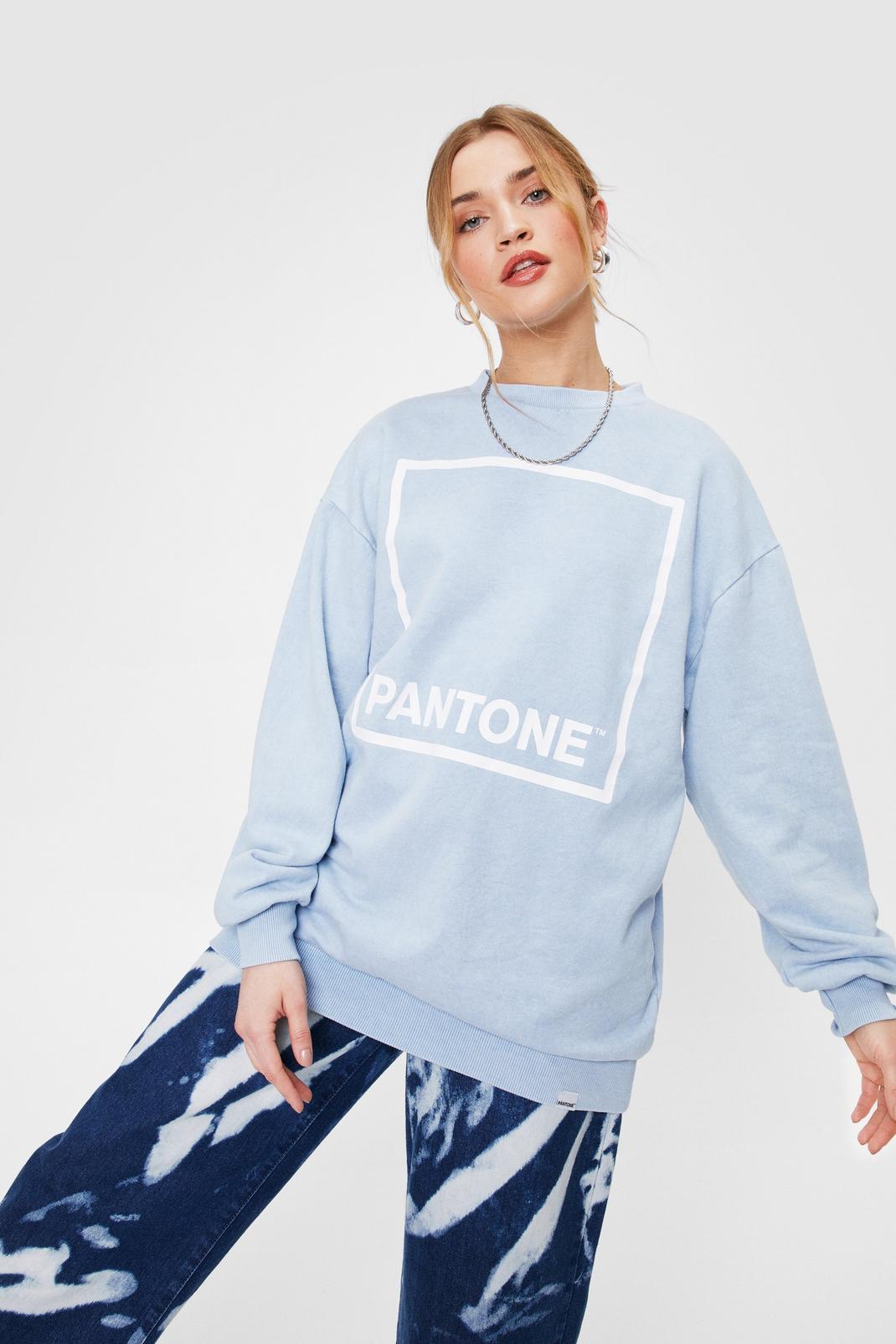 Blue Pantone Graphic Crew Neck Sweatshirt image number 1