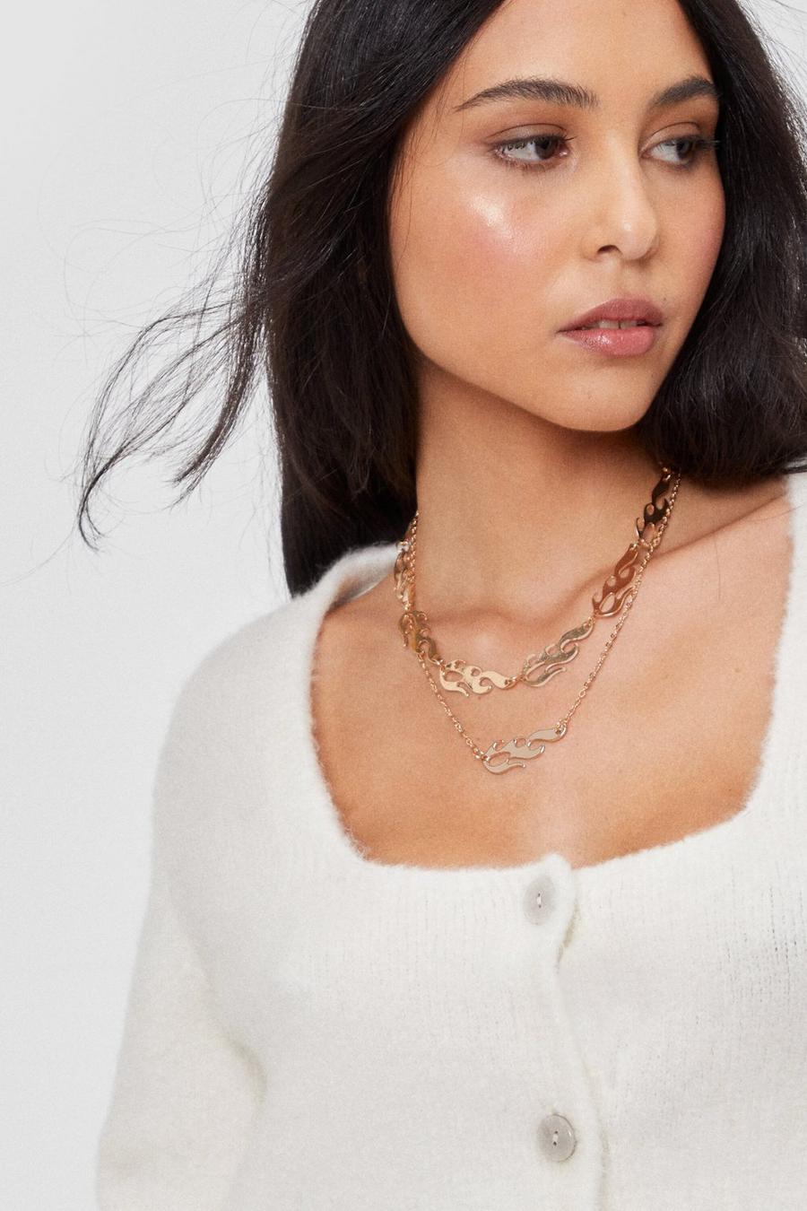 New Flame Layered Choker Necklace