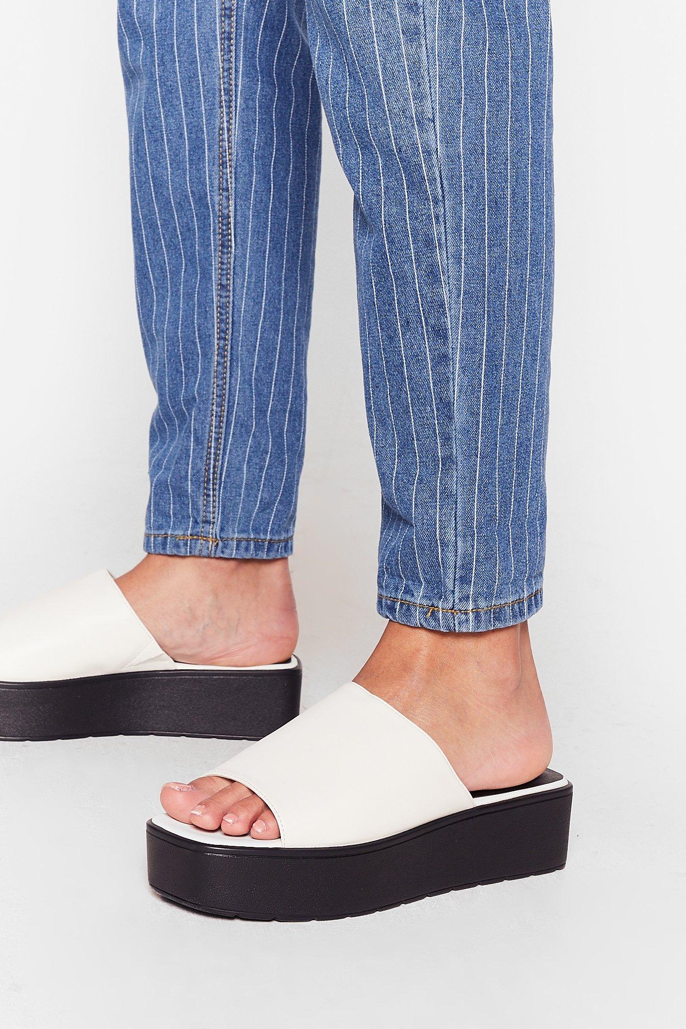 White platform hot sale mules