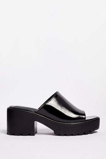 Black Let Love Mule Cleated Chunky Mules