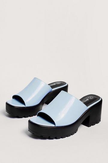 Blue Let Love Mule Cleated Chunky Mules
