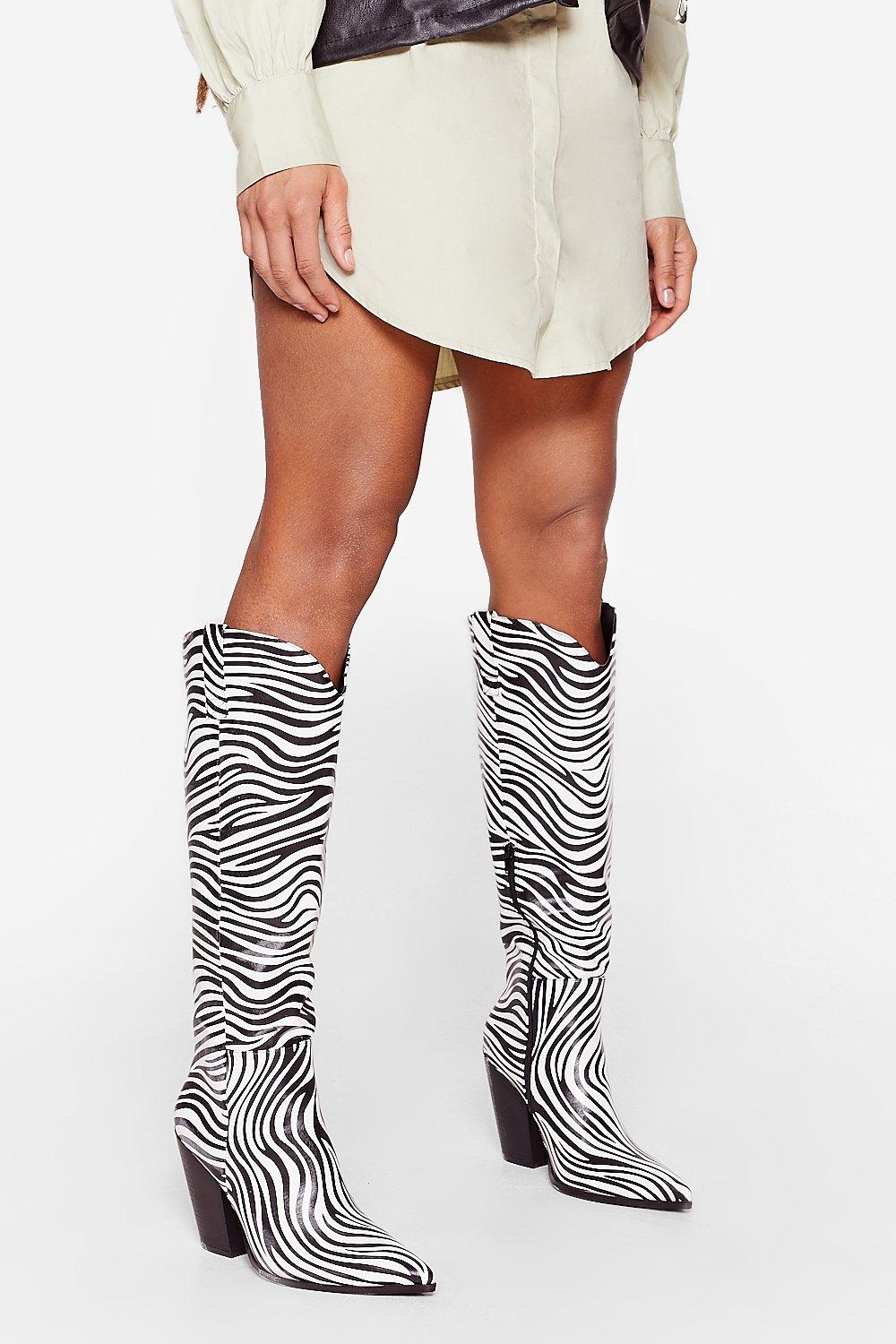 Zebra store cowboy boots