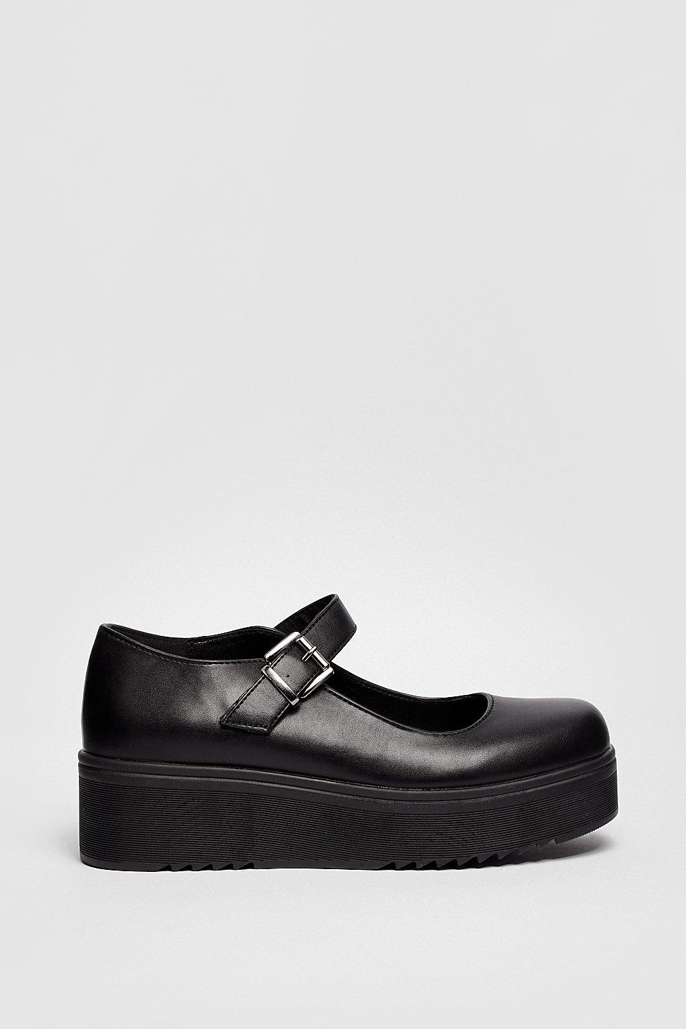 Faux Leather Platform Mary Janes Nasty Gal